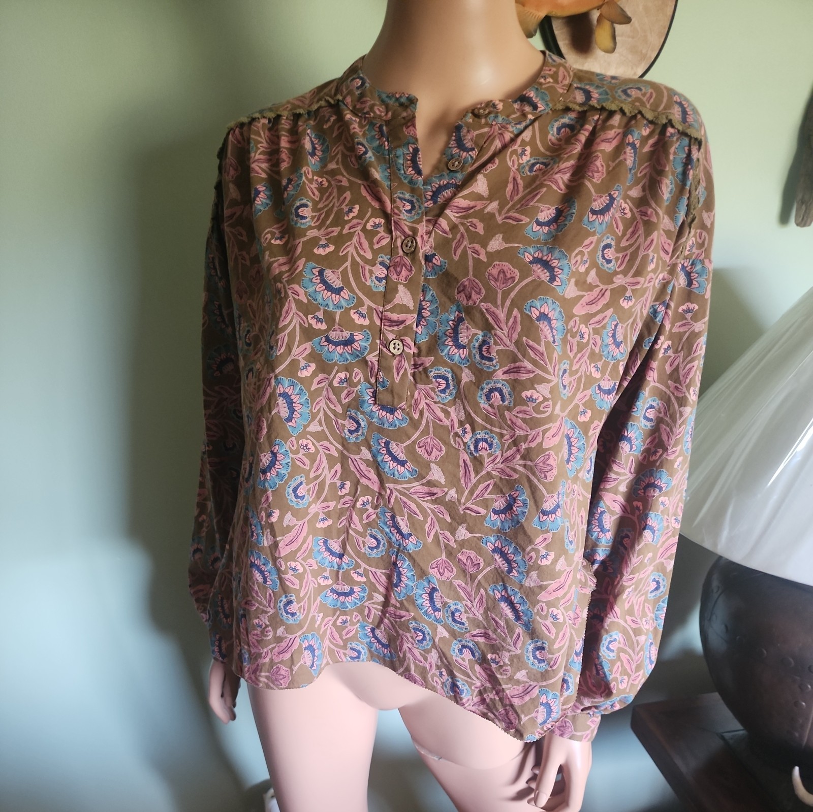Louise Misha Jane Blouse 34 XS Romantic Cottage Prairie Floral Boho Coastal