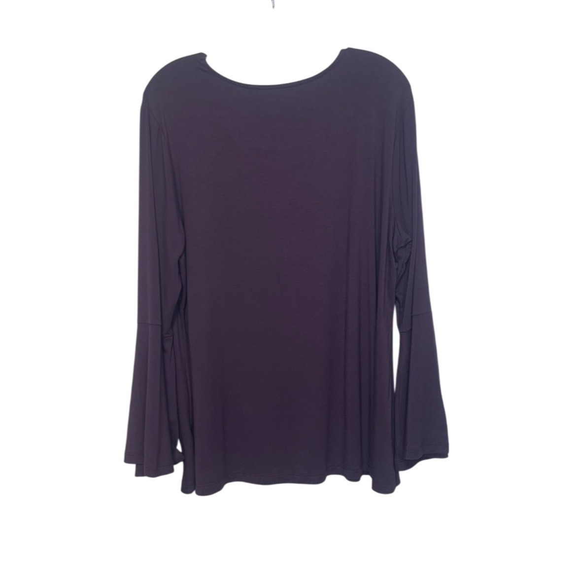 H By Halston Bell Sleeve Top Womens Large Plum Purple