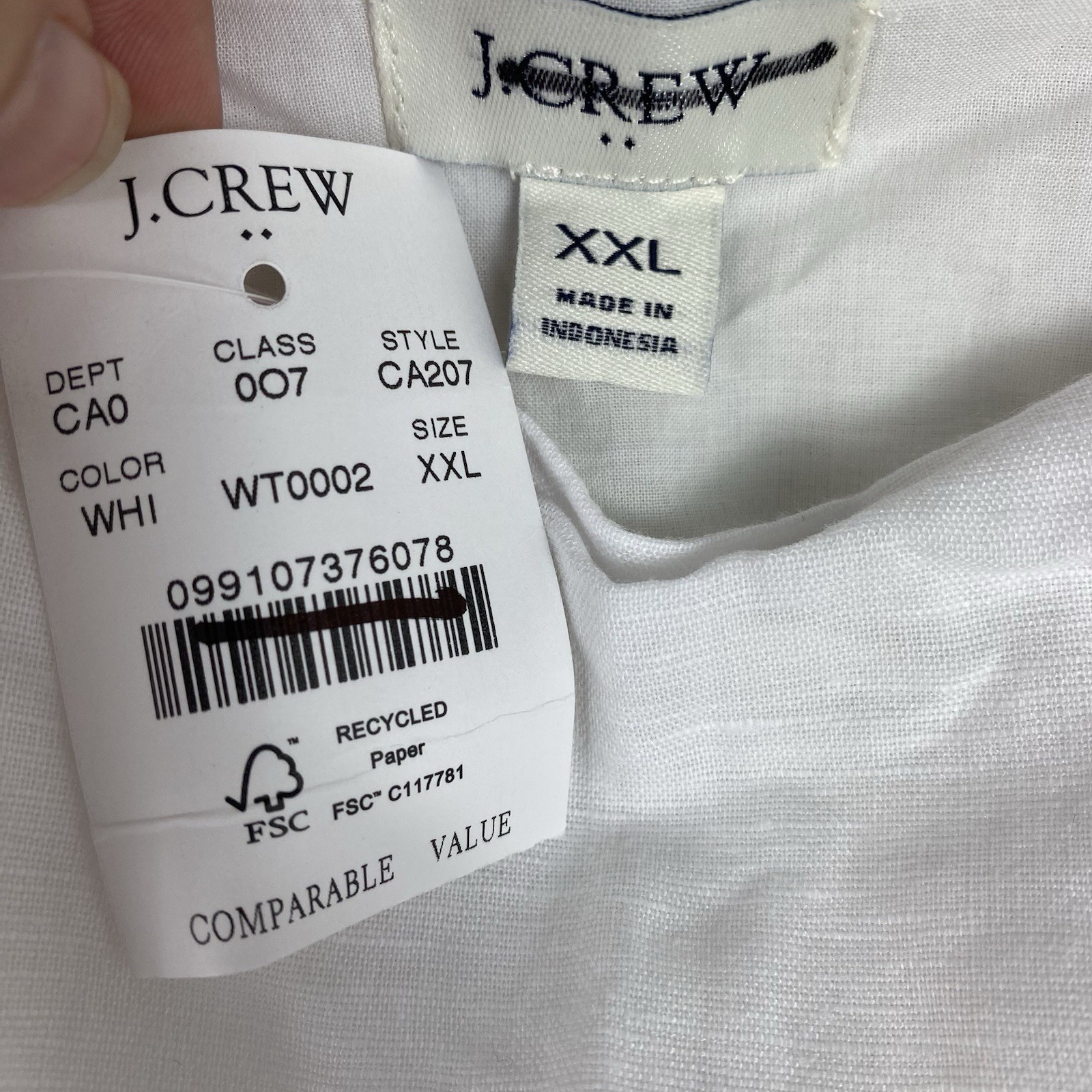 J Crew Linen Blend Top Sleeveless Sz XXL White NWT Coastal Beach Vacation
