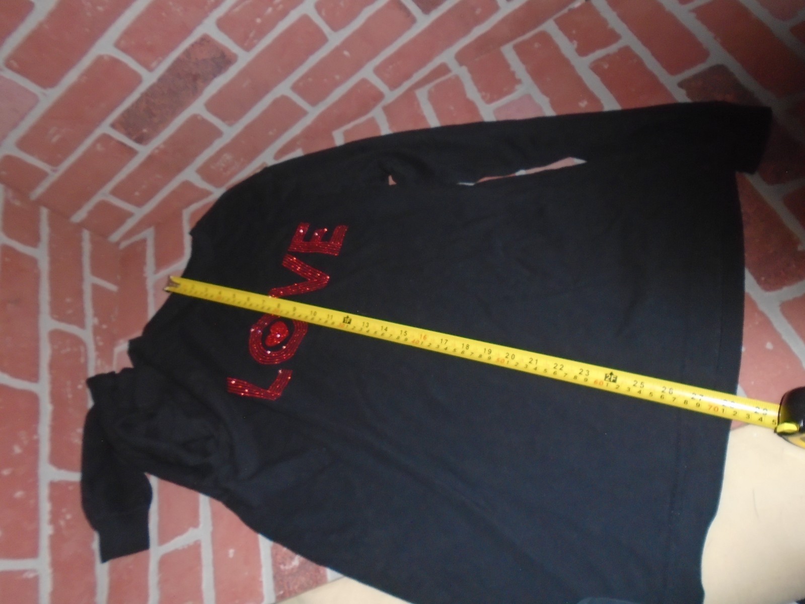 LOVE WOMANS GLITTER STYLE LOGO LONGSLEEVE TSHIRT–SEE PICTURES FIRST