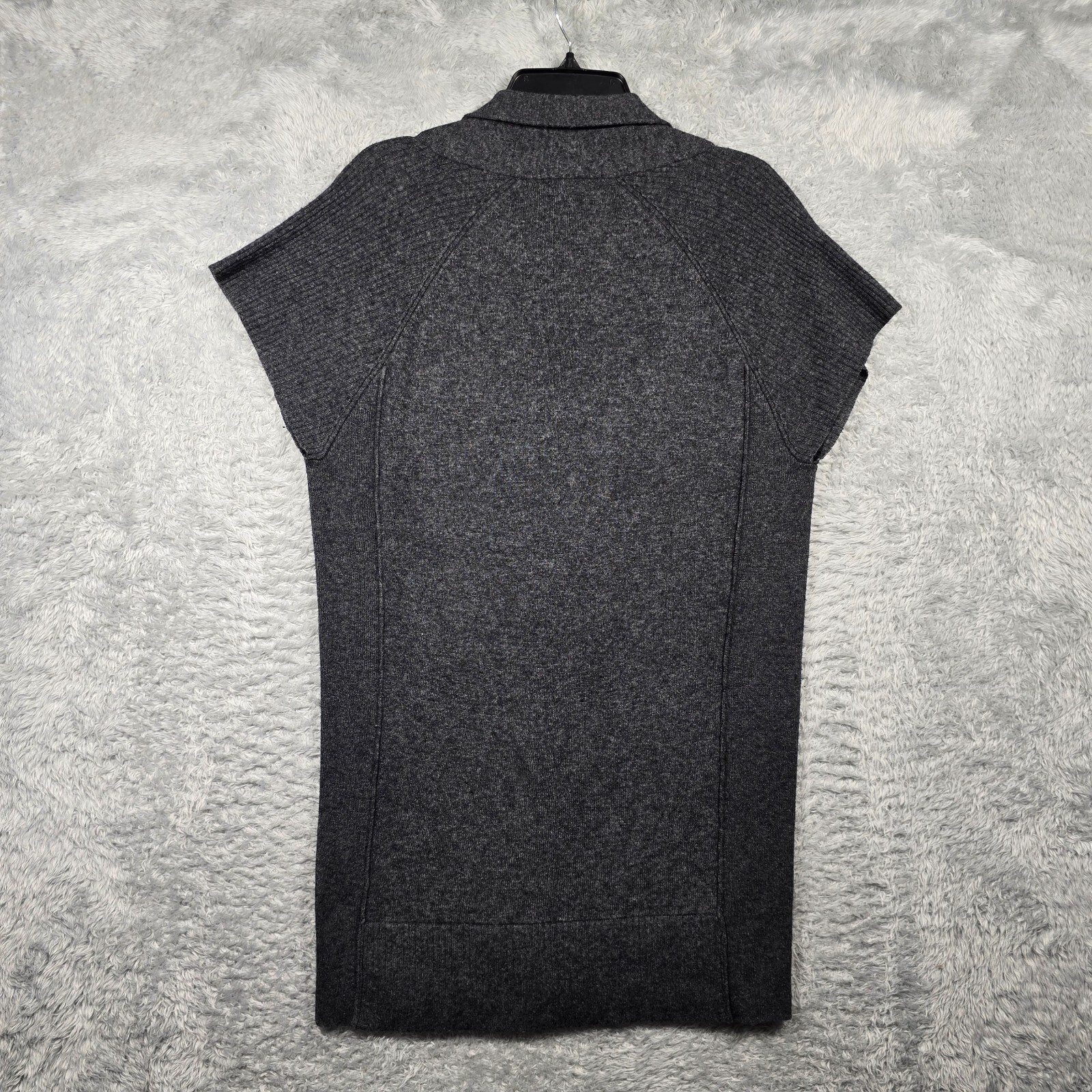 Wallace Sweater Womens Medium Gray Plunge VNeck Tunic Lambs Wool Cashmere Rabbit