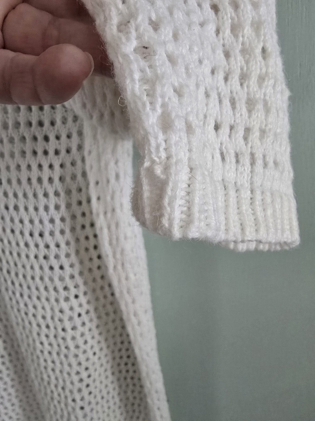 Sag Harbor Jean Co White Crocheted Pullover Tunic Size M