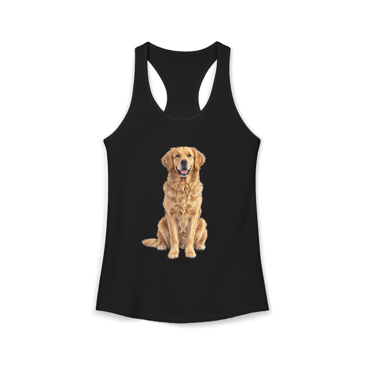 Women’s Golden Retriever Engraving Racerback Tank Dog Art Made in USA