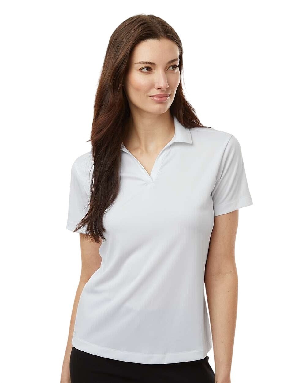 T-Shirt White Polo 50 /50 Cotton /Polyester Jerzees Size large No Buttons Comfo