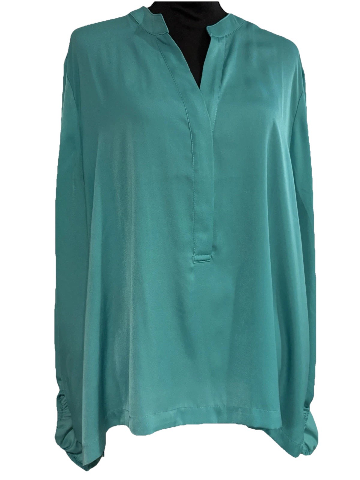 Chico’s Women’s Dark Aqua Long Sleeve Pullover Blouse US Size 20/22 Retail$89.50