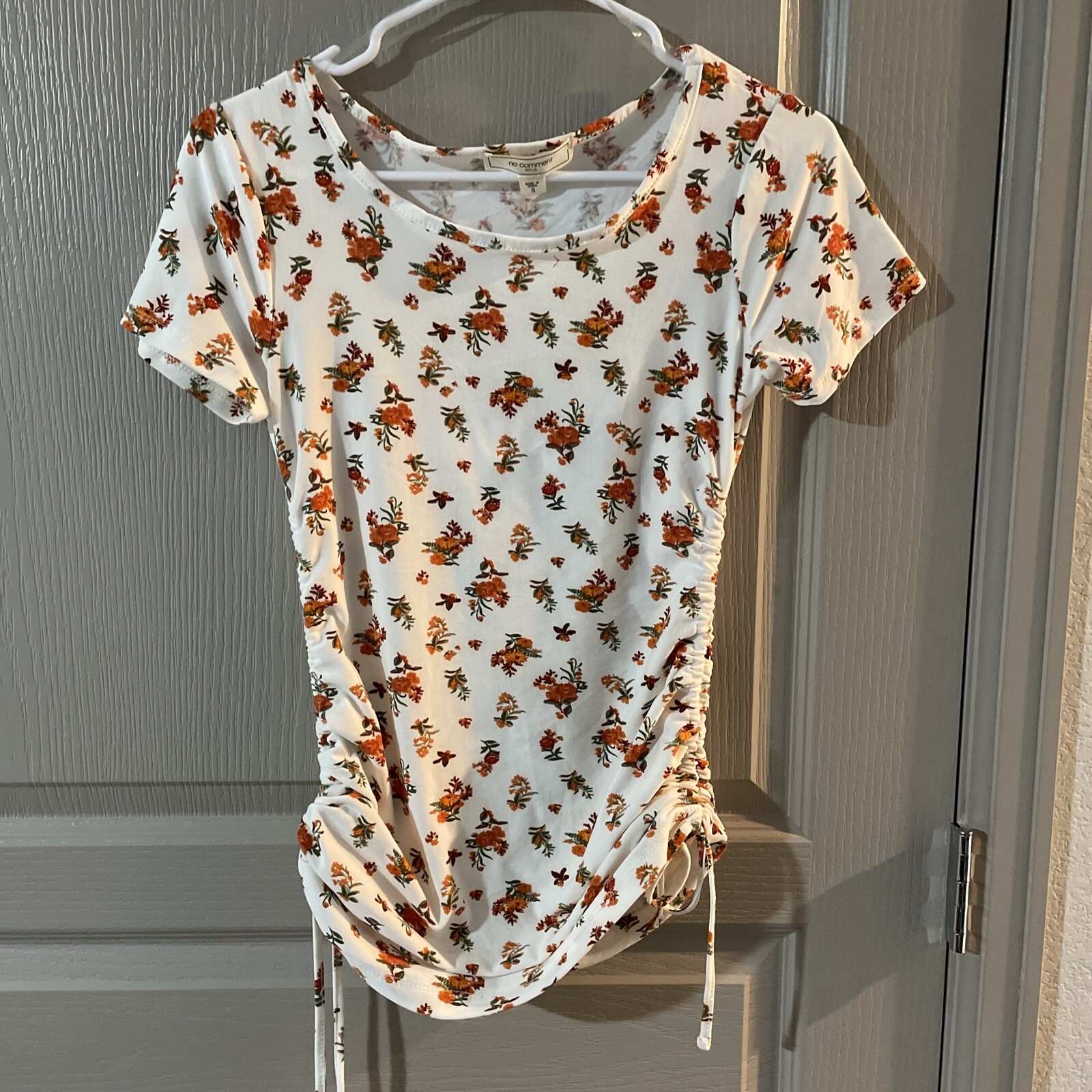 No Comment NY LA Womens Small Flower Shirt