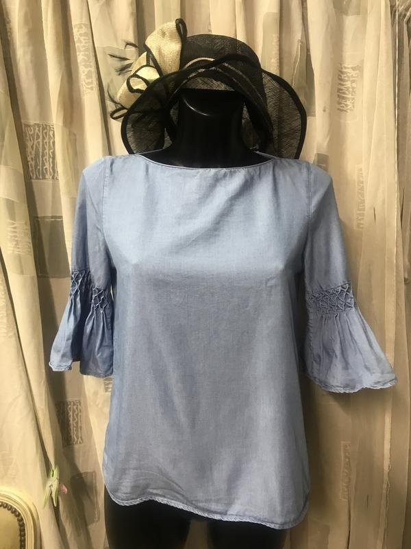 Women Massimo Dutti shirt blue lyocell 36