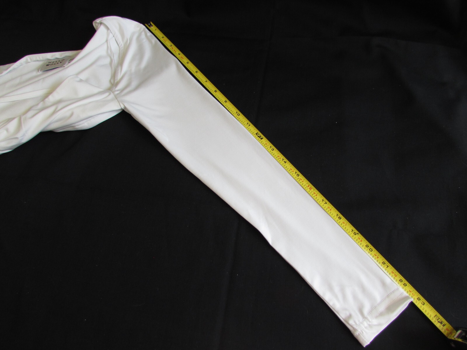 Hello Molly Women Top White Long Sleeve Halter Cropped Stretch Taking Time Sz S
