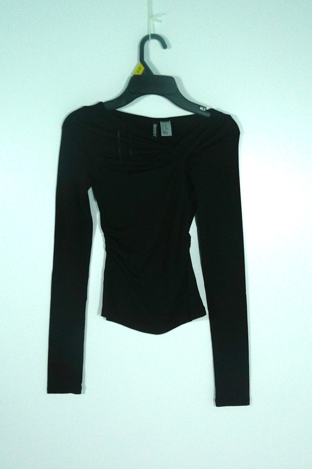 H & M Divided Black Ruched Blouse Size XXS