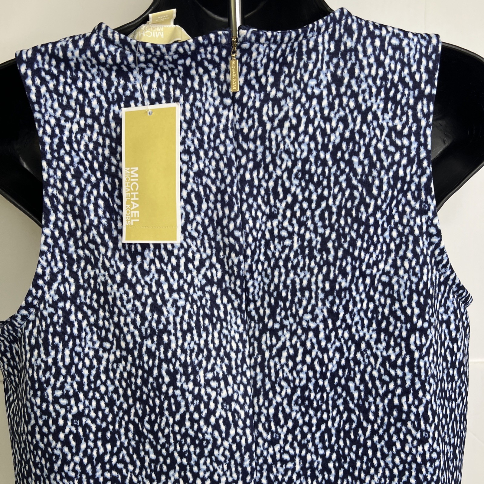 Michael Kors (MK) Women’s Printed Blue Tank Top Zipper Back Size Large~NWT