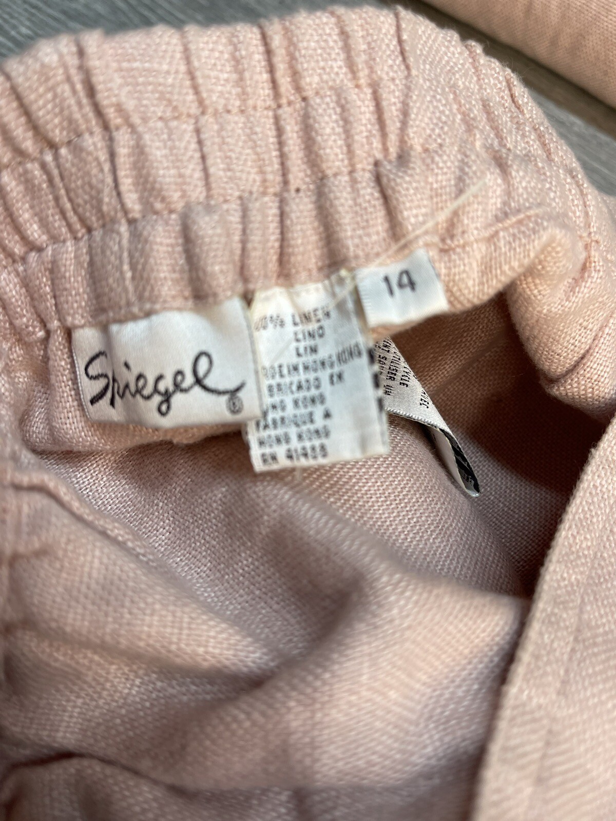 Spiegel Women’s Linen Light Pink Top Jacket & Pants Size 14 EUC Beautiful