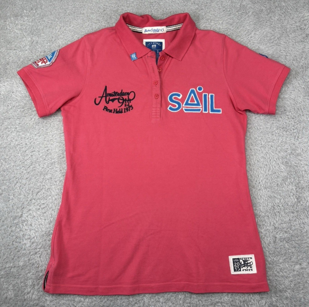 City of Sails Women’s Medium Limited Edition Polo Shirt Pink Nautical Amsterdam