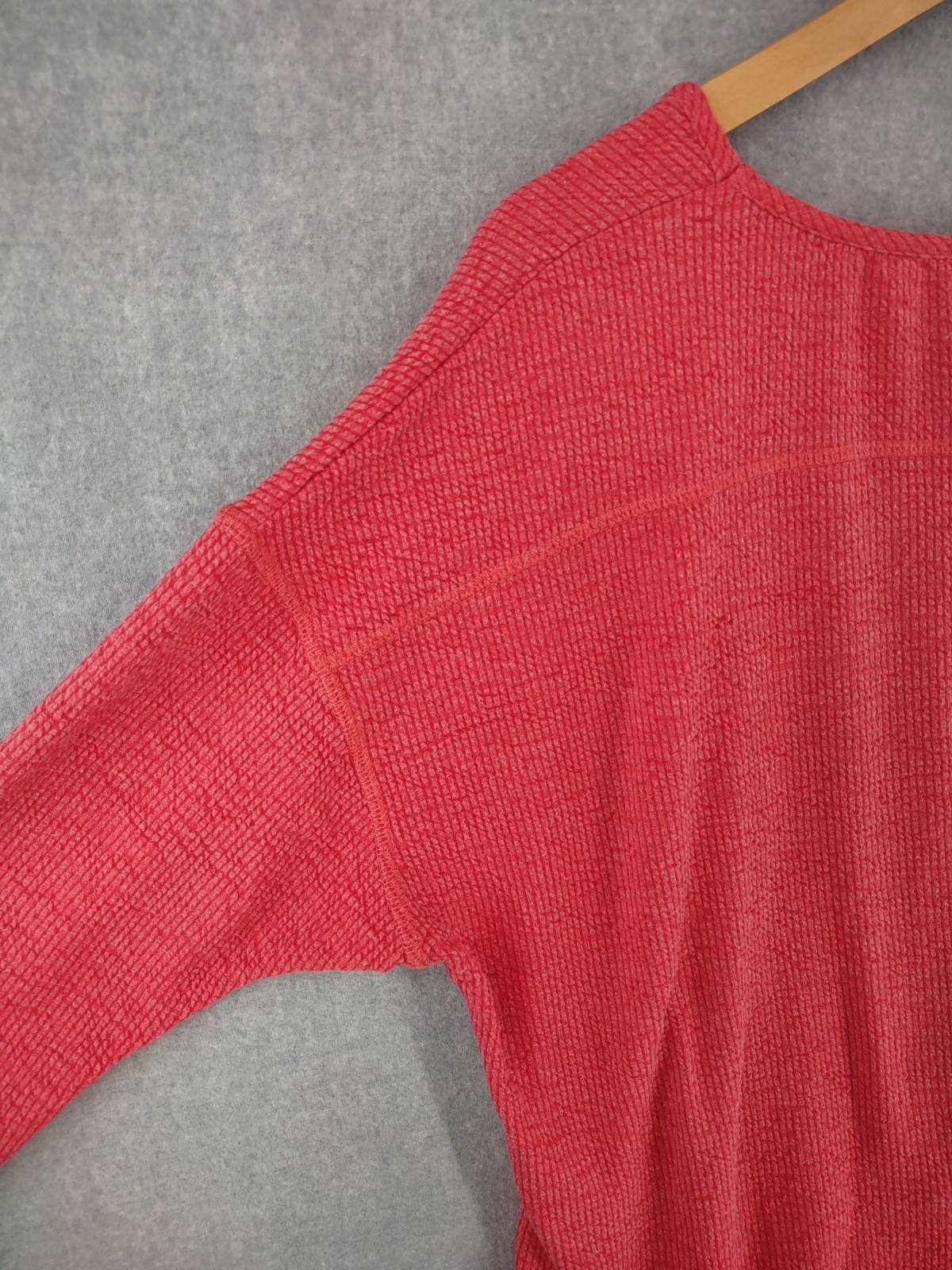 SnoSkins Top Medium Coral Red Thermal Dolman Pullover Cozy Outdoor Cabin Chic US