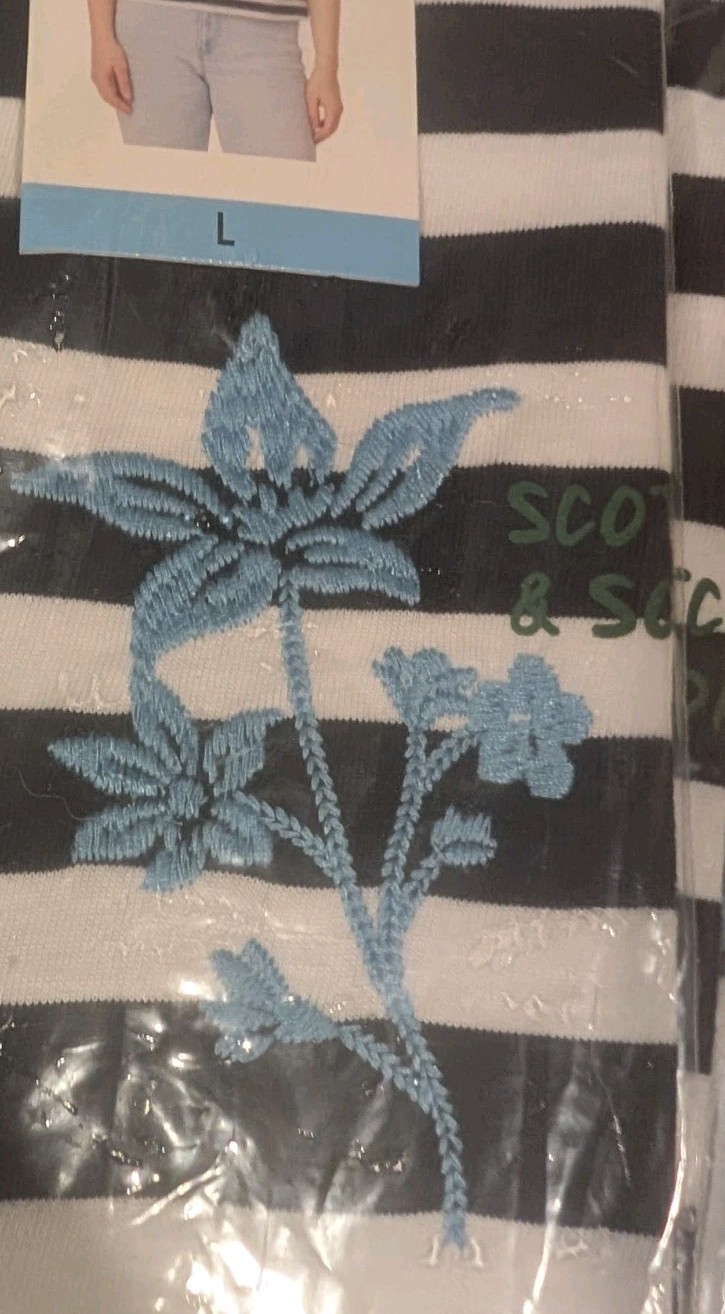 NWT Scotch & Soda Amsterdam Women’s Boxy Striped Tee Blue/White