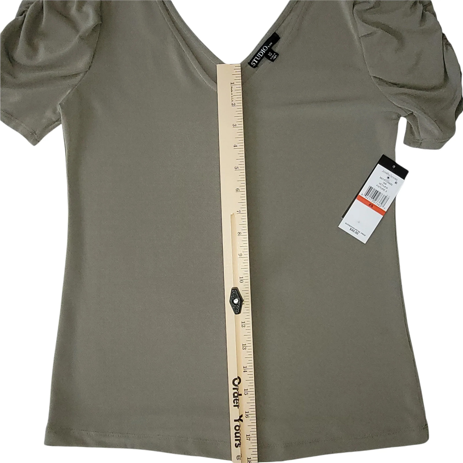 JPR Women’s Ruched-Sleeve Top Olive XS