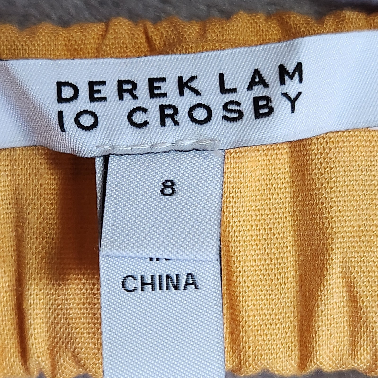 New Derek Lam Open Back Crop Top 8 Yellow Linen Blend Boho Chic Old Money Luxury