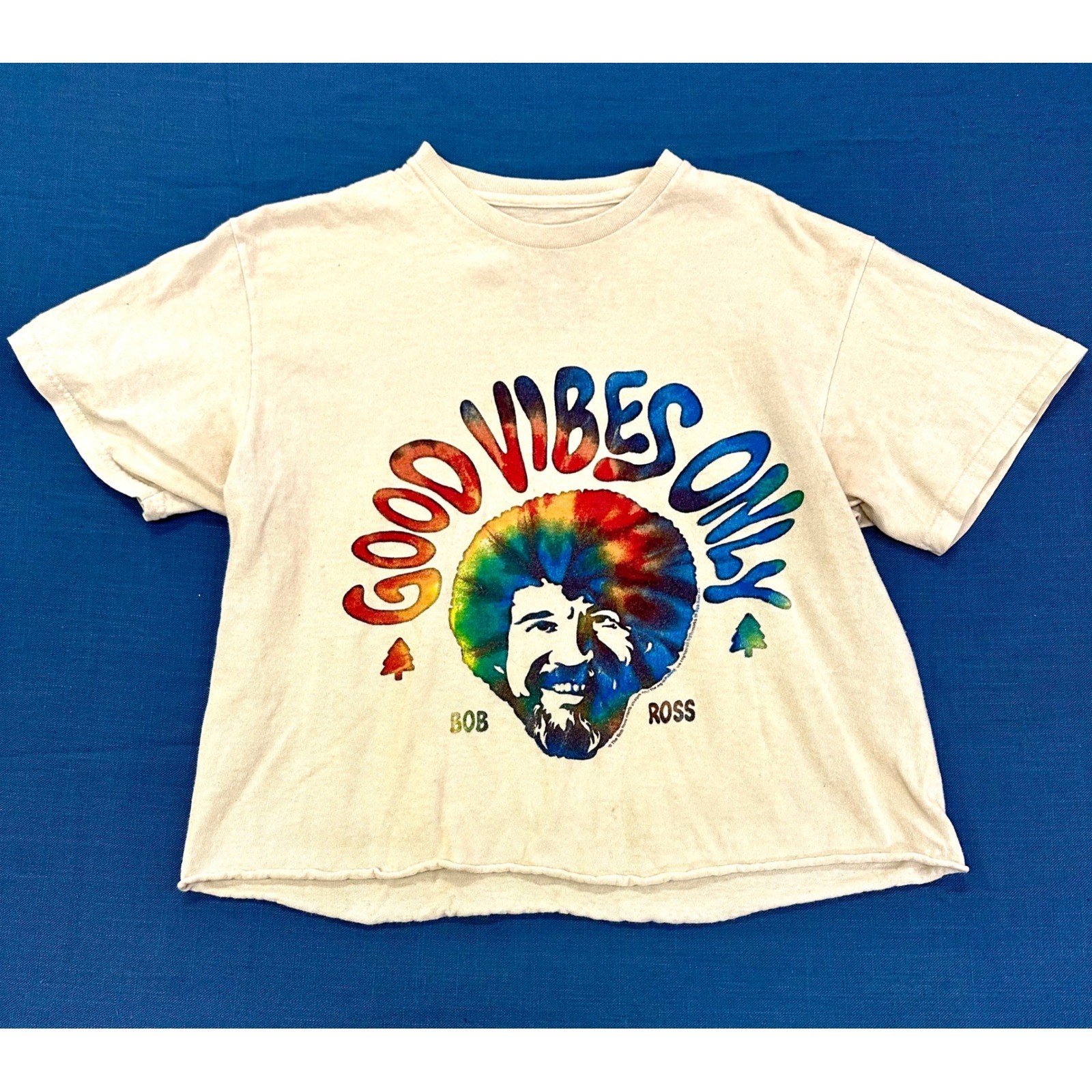 Bob Ross Good Vibes Only Tie Dye T Shirt Womens Medium Cotton