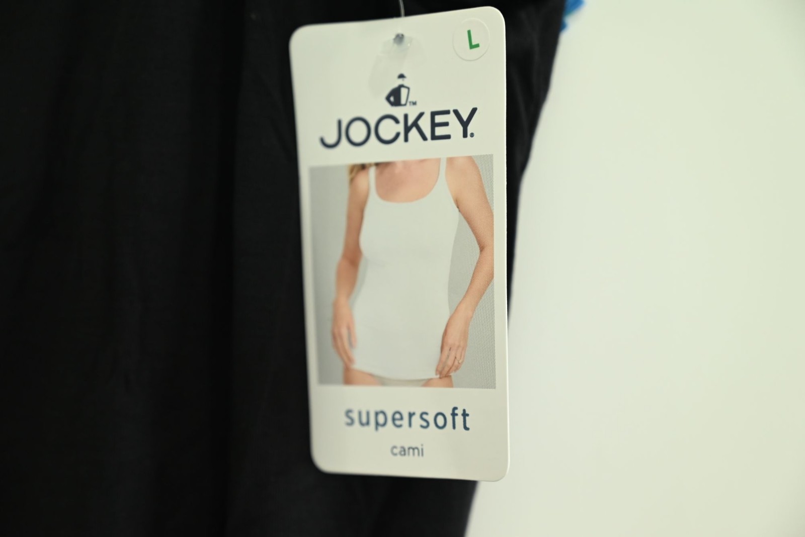 NWT Jockey Supersoft Cami Tank Top Sz L Black Soft & Comfy Stretch Layering