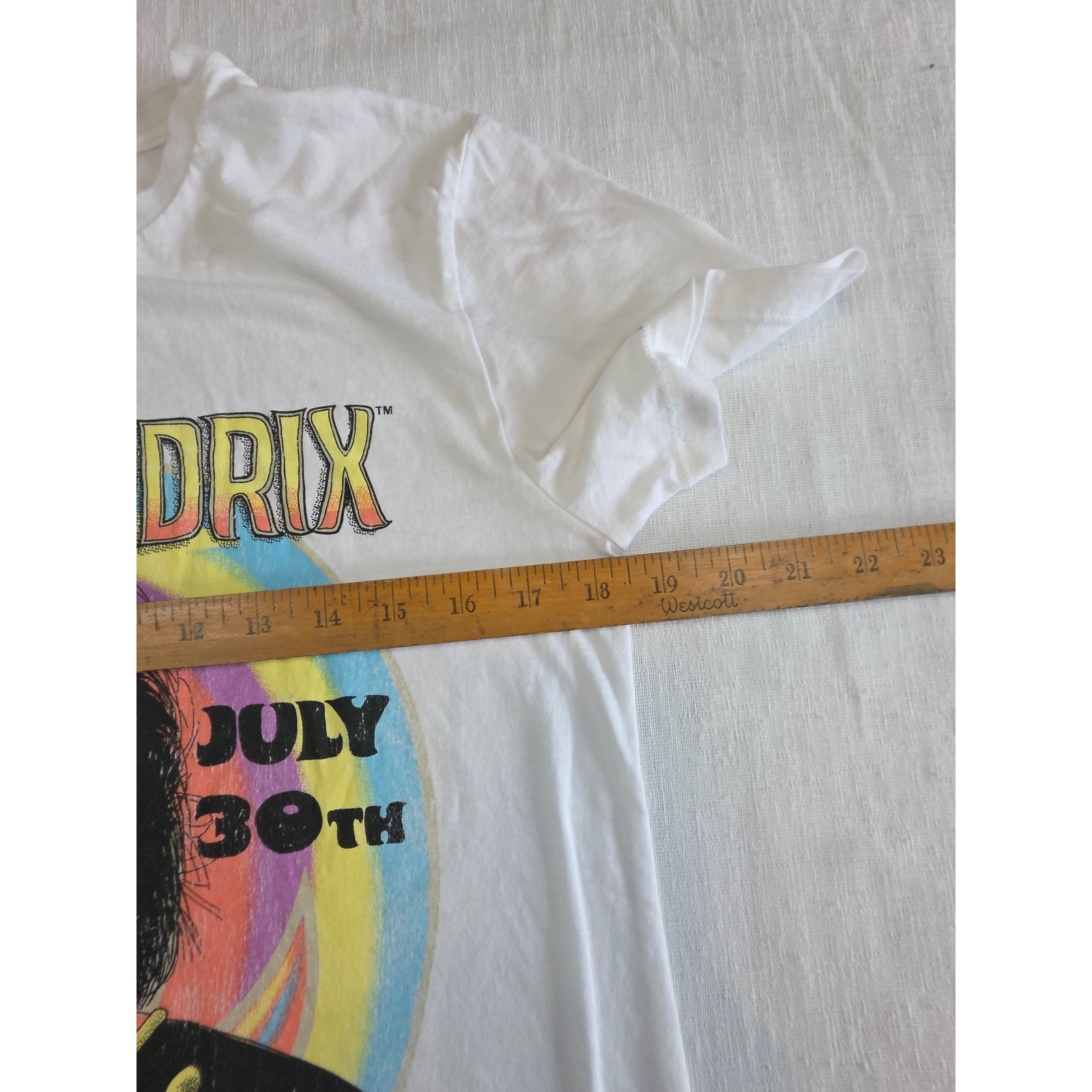 Authentic Jimi Hendrix 1969 Graphic Tee White Rock Band Shirt Womens XL festival