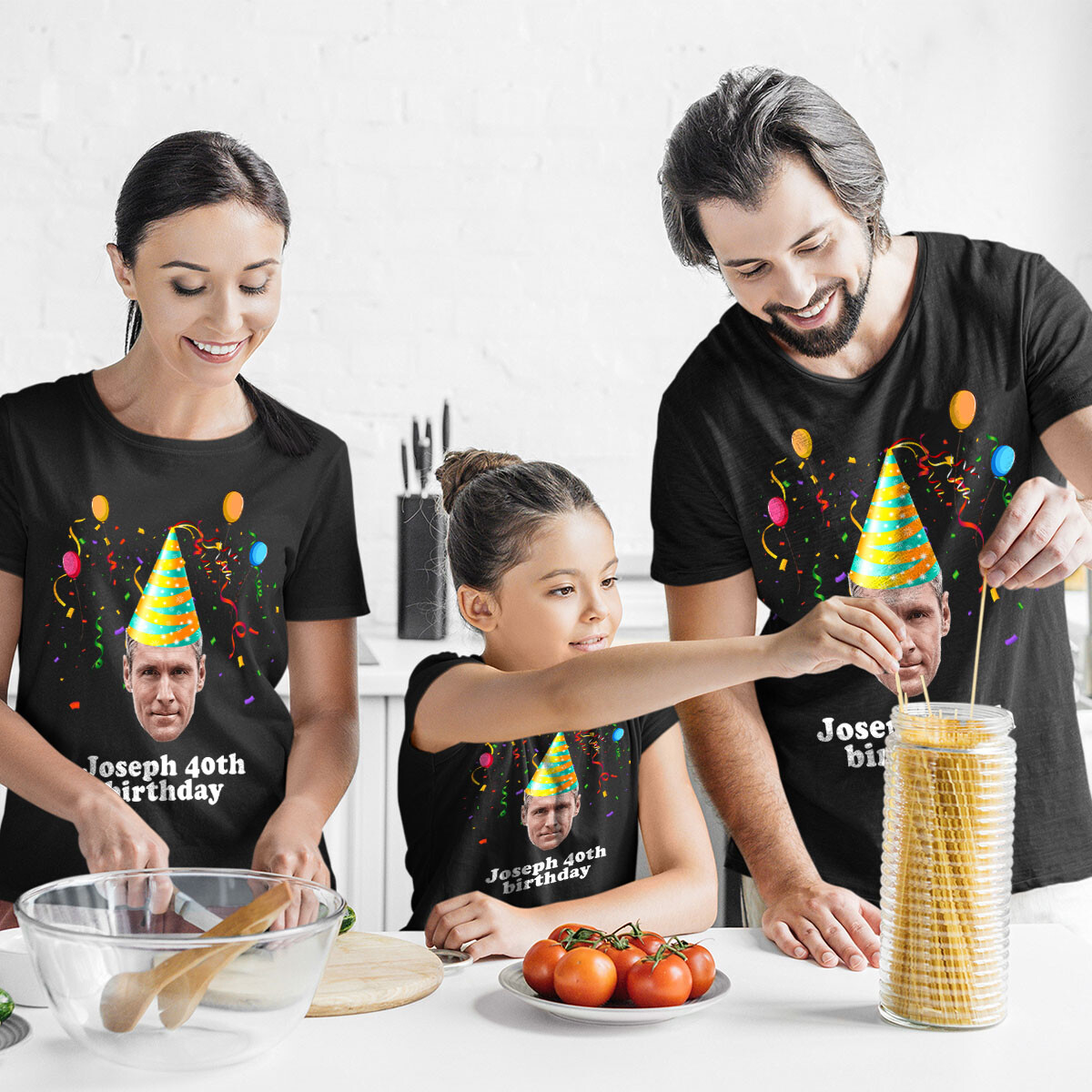 Customisable Photo Birthday T-Shirt Add Name & Age Perfect For Gift #TA-195
