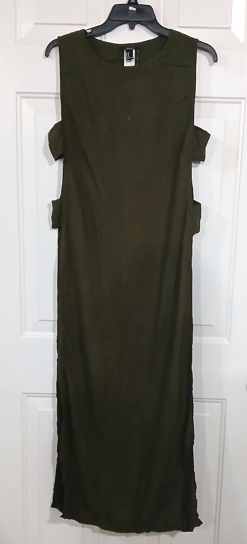 Forever 21 Woven Cut Out Olive Green Tunic Size M