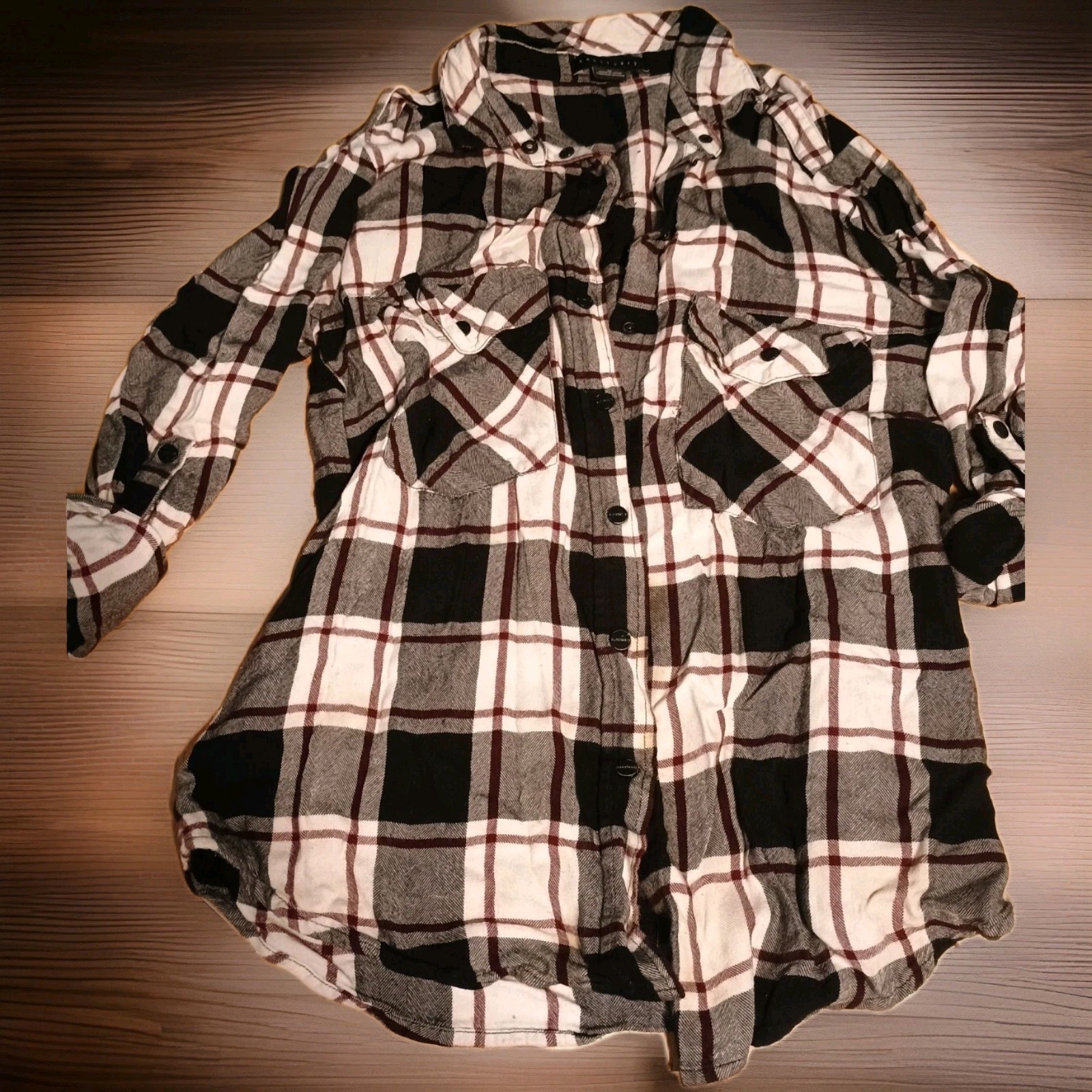 Anthropology Sanctuary Button Up Flannel Shirt Women’s Medium Gorpcore Comfy