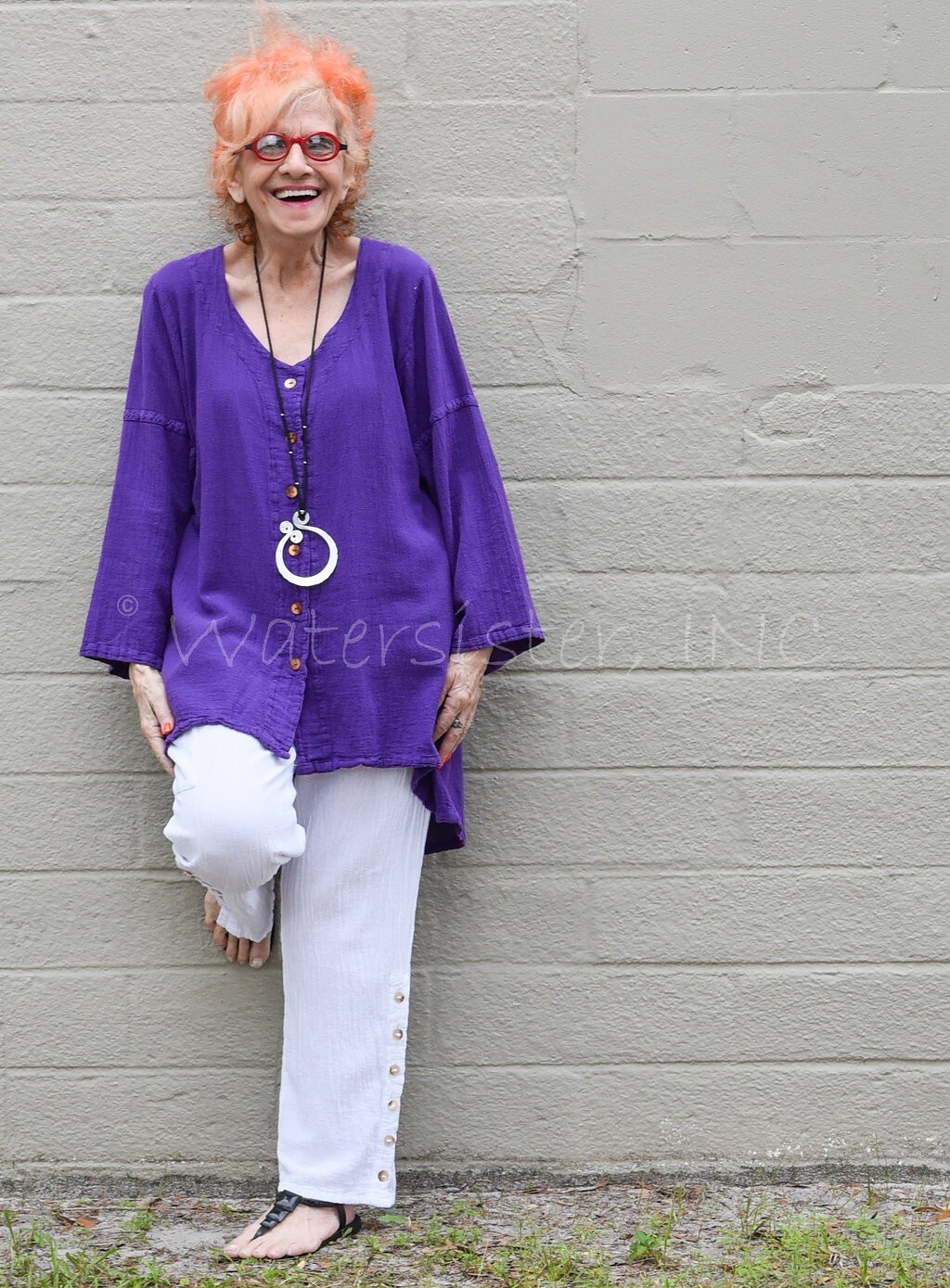 WATERSISTER Cotton Gauze PETUNIA Hi-Lo Top 1(M/L) 2(XL/1X) 3(2X) oh my COLORS