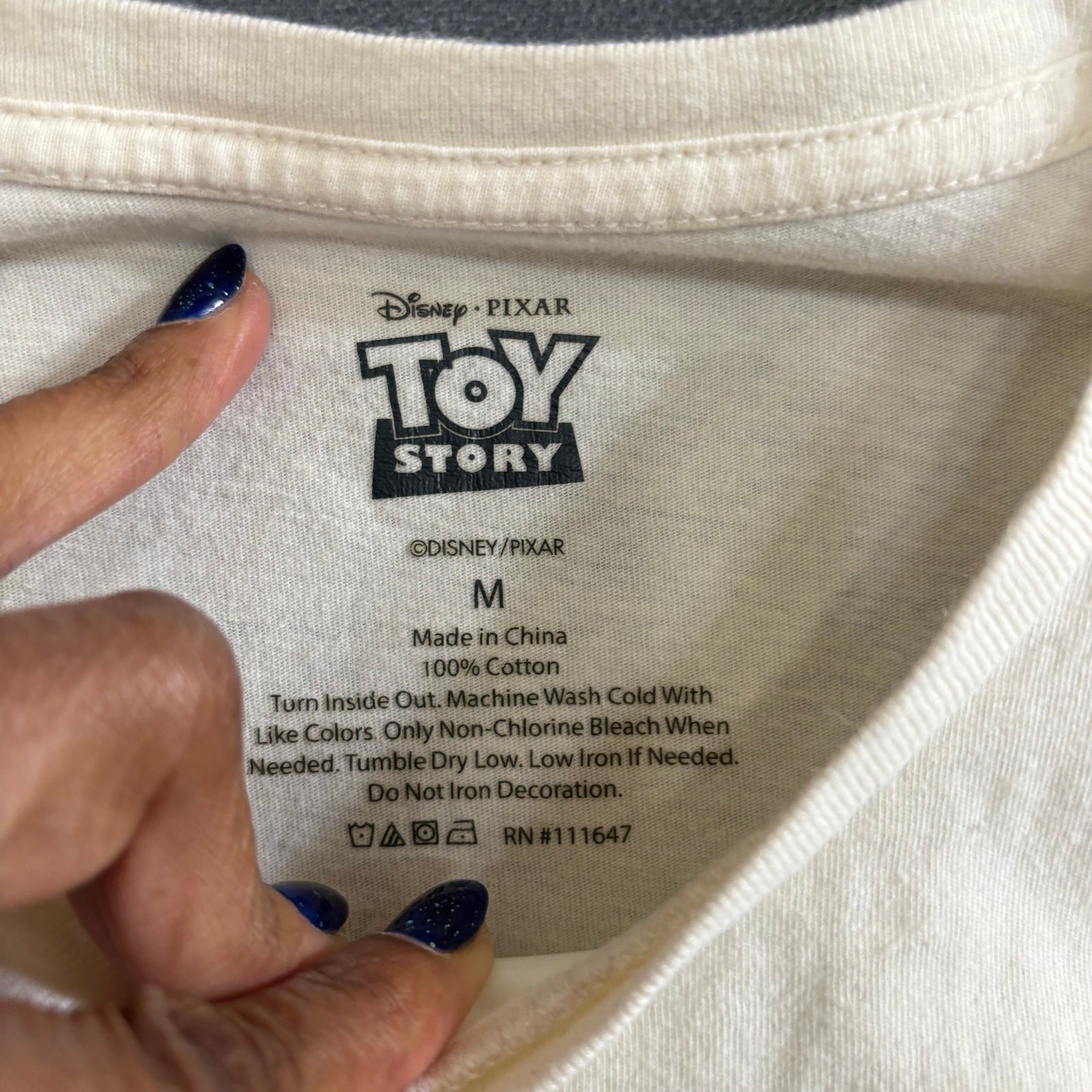 Disney Pixar Toy Story Graphic Tee Women’s M White Vintage Look Shirt Kidcore