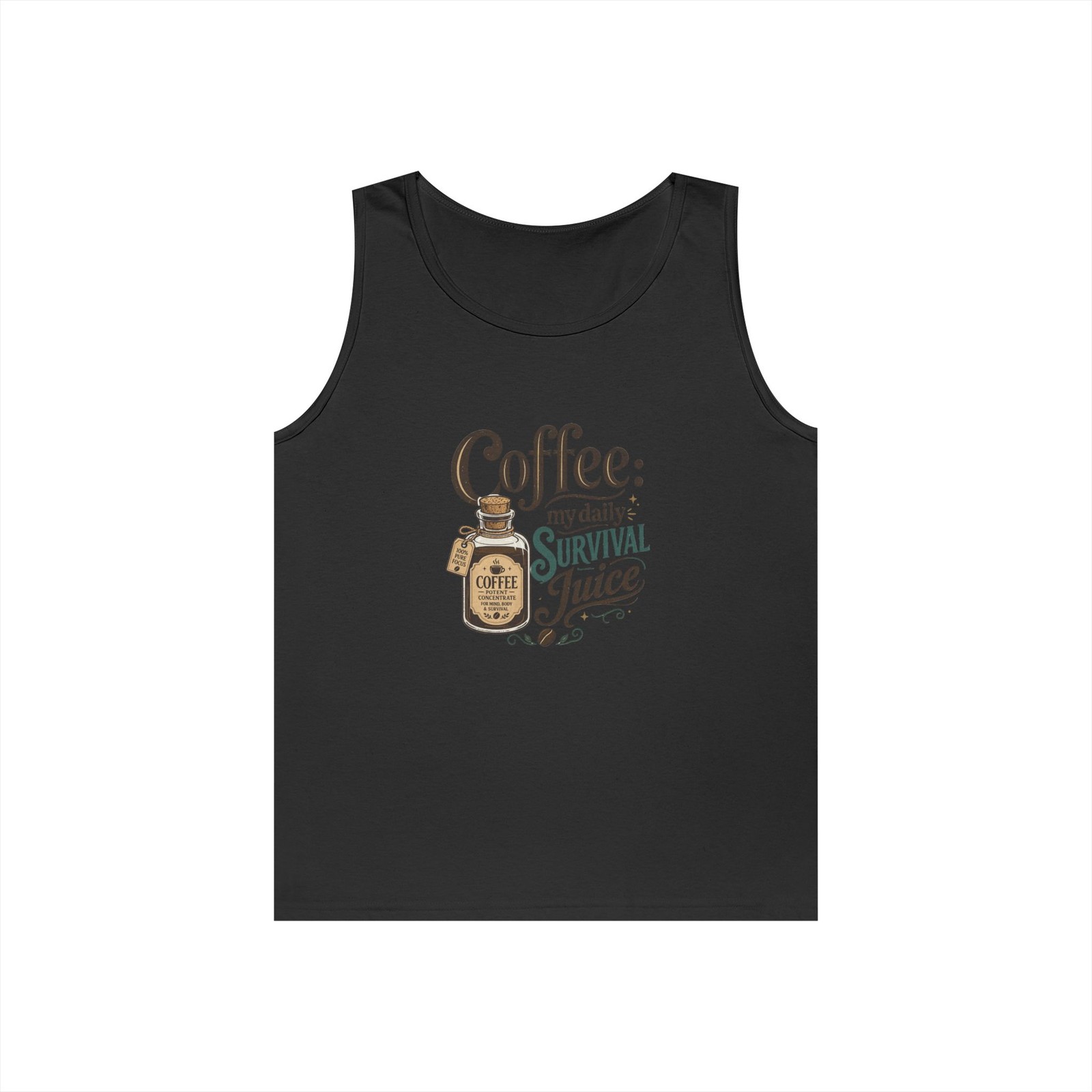 My Daily Survival Juice Coffee Tank Top Funny Caffeine Unisex Made in USA