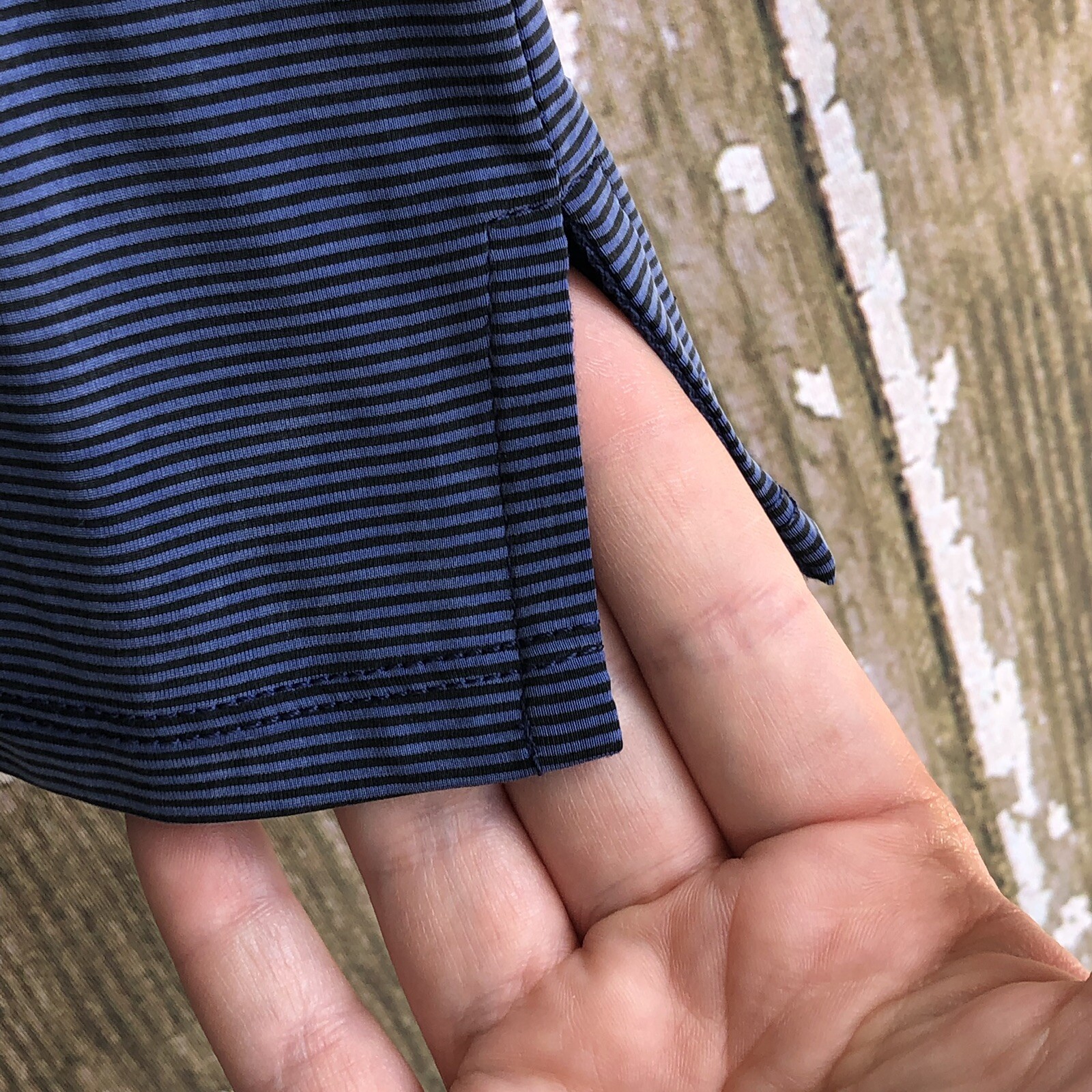 Anthropologie Seen Worn Kept Women’s Blue Striped Blouse Cupro Silk Stretch US 8