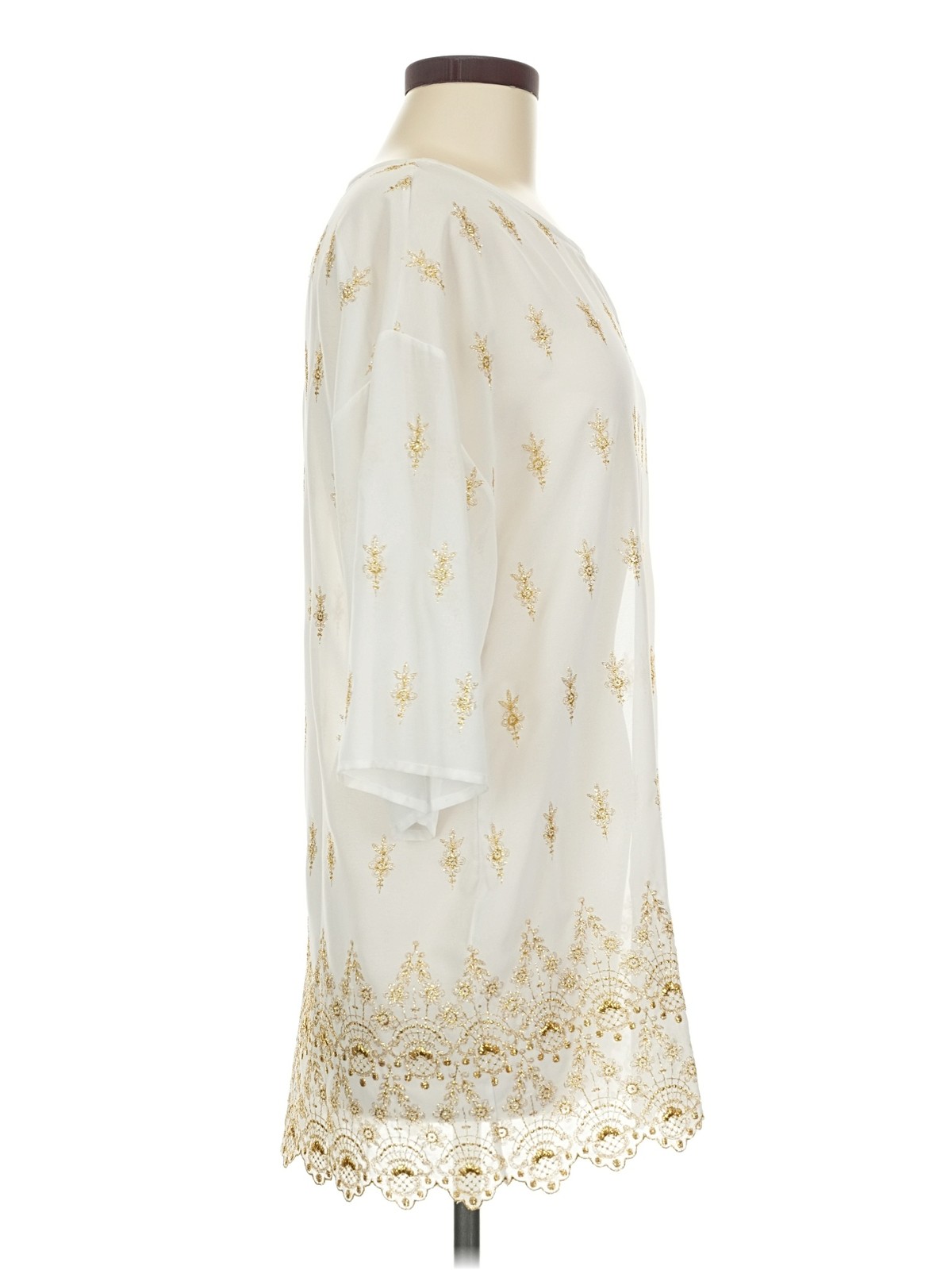 I.Magnin Women Ivory 3/4 Sleeve Blouse M
