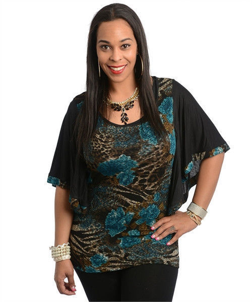 Tucat Women’s Floral & Animal Print Blouse/Top, Plus Sizes 1XL, 2XL, 3XL