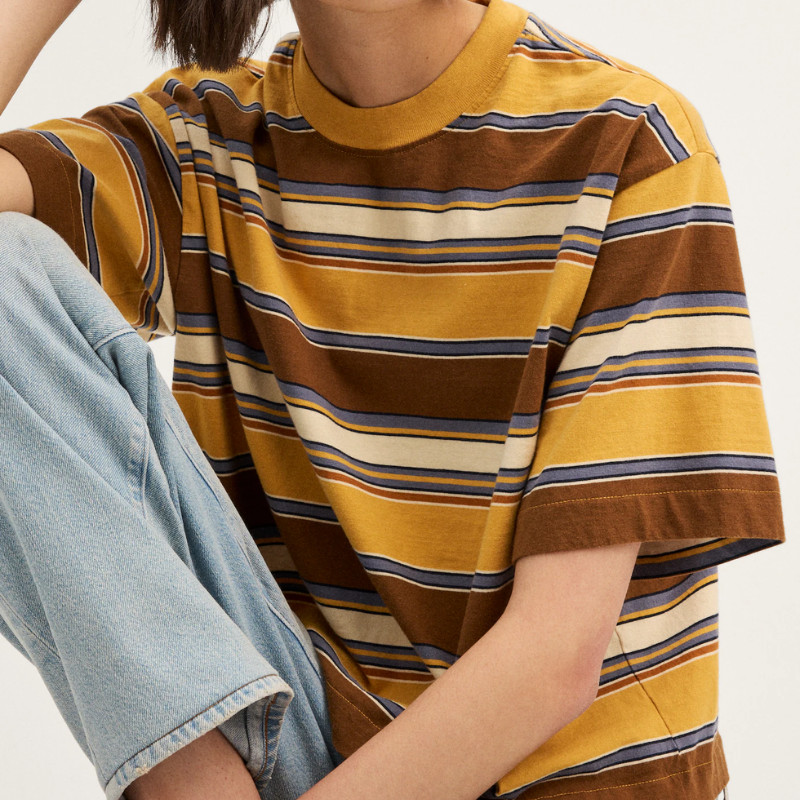 Madewell The Boxy Crop Tee in Allday Jersey Tinsel Stripe