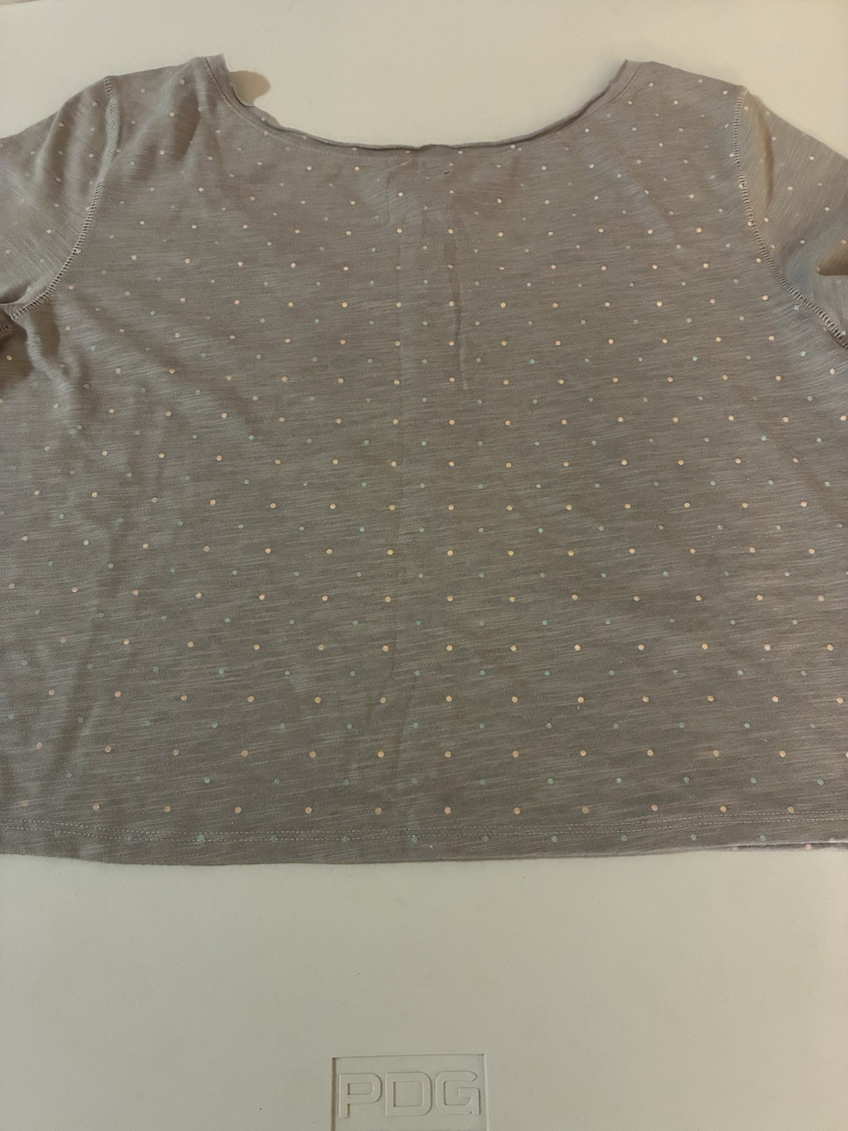 American Eagle Outfitters L/G Gray Polka Dot Run Wild Graphic Scoop Neck Tee