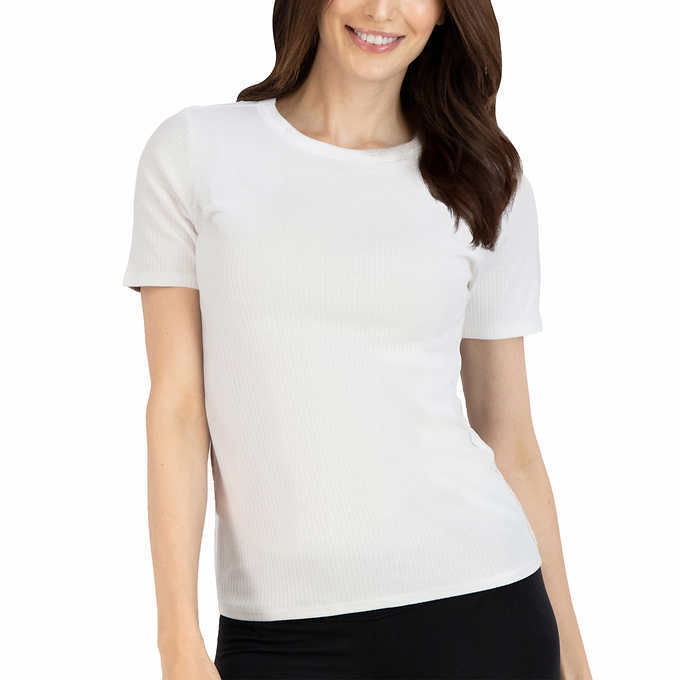 Lucky Brand Ladies’ Ribbed Tee SINGLES Crew Neck Tag Free | G12