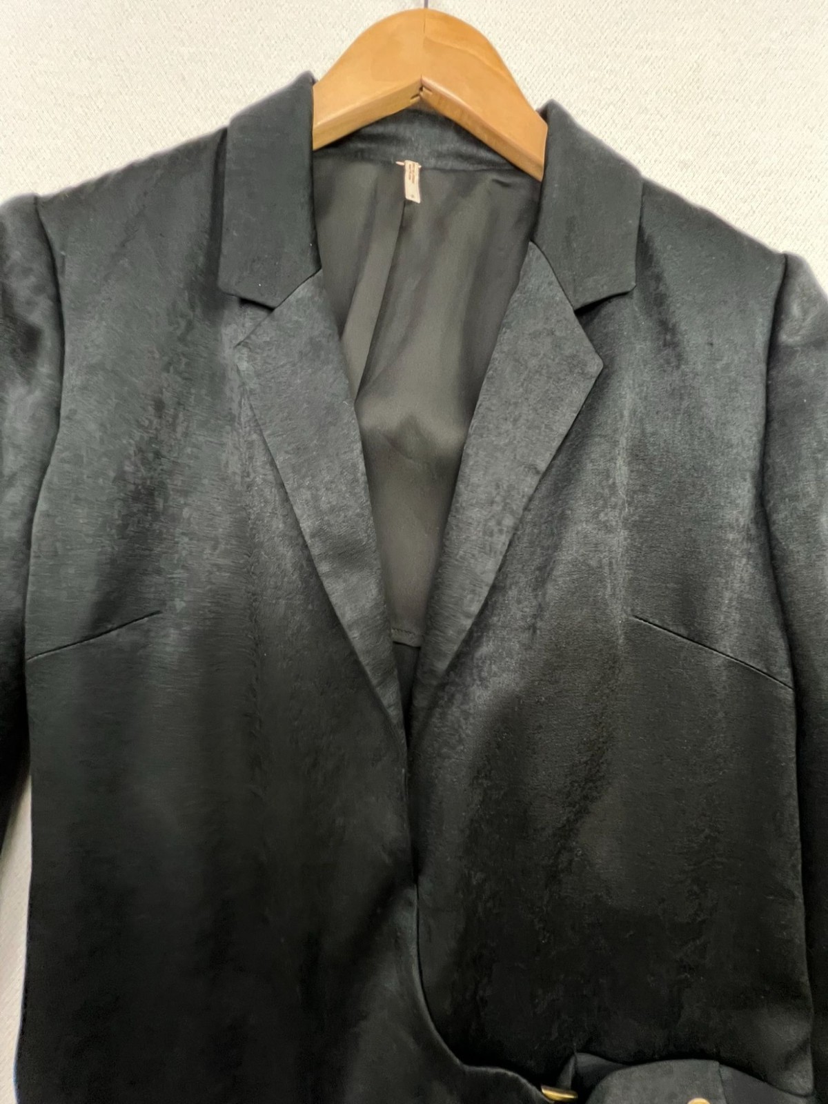 Free People Men’ Asymmetrical Side Buckle Sleek Blazer Size SP Black