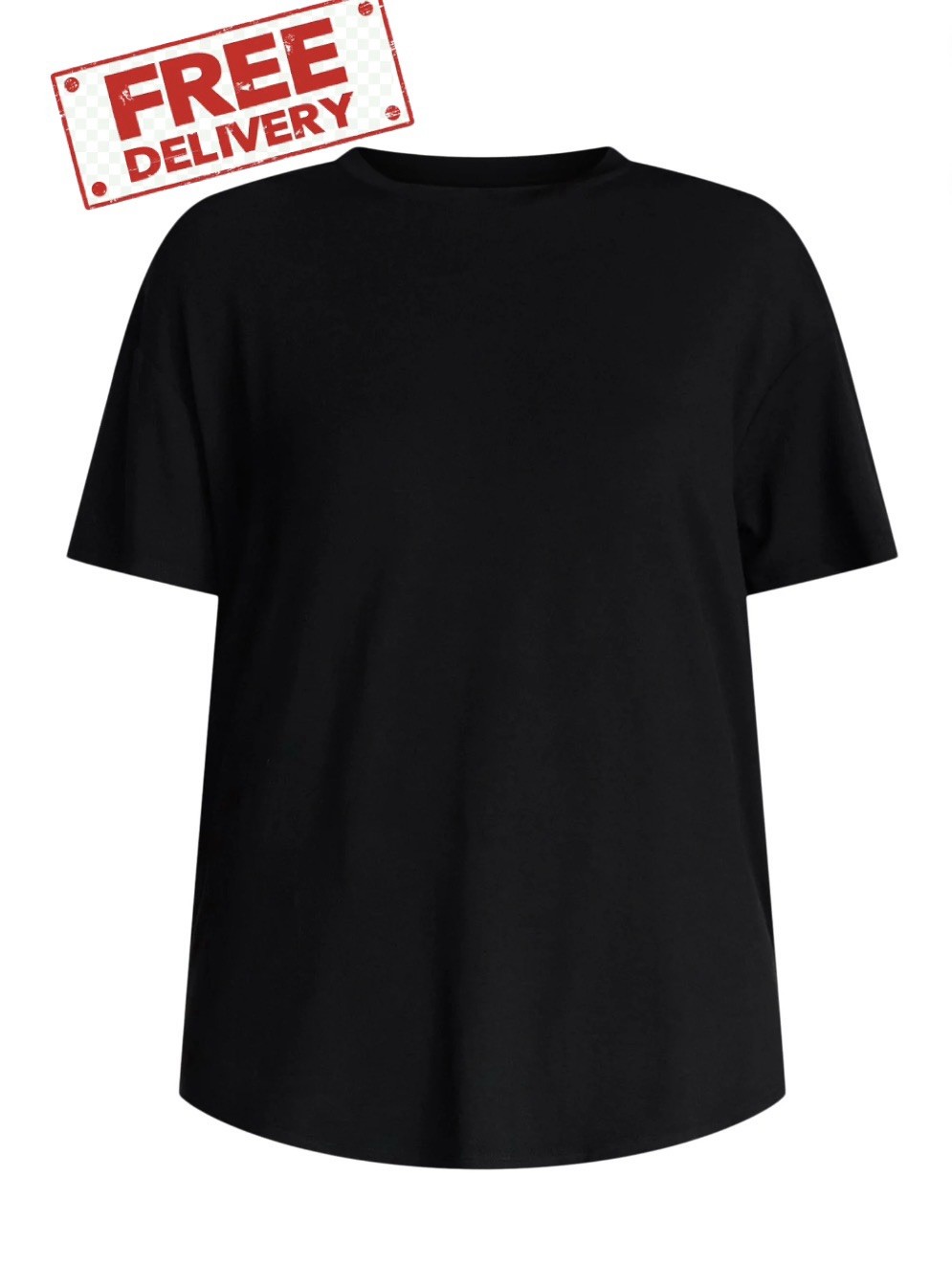 X Small (0-2) Women’s Crewneck Short Sleeve Tunic Tee Black