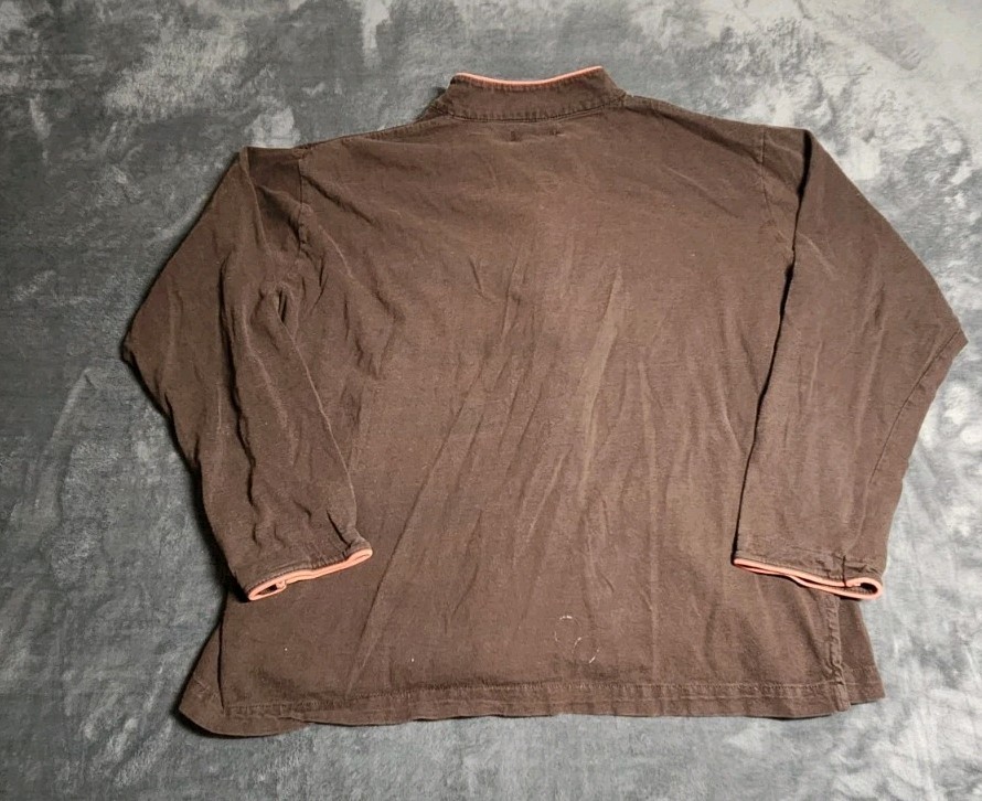 Shanghai Tang Cathay Pacific Shirt Womens Small Brown Snaps