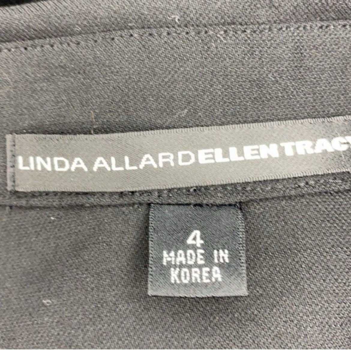 Linda Allard X Ellen Tracy Shirt Womens 4 Black 100% Wool Button Down 3/4 Sleeve
