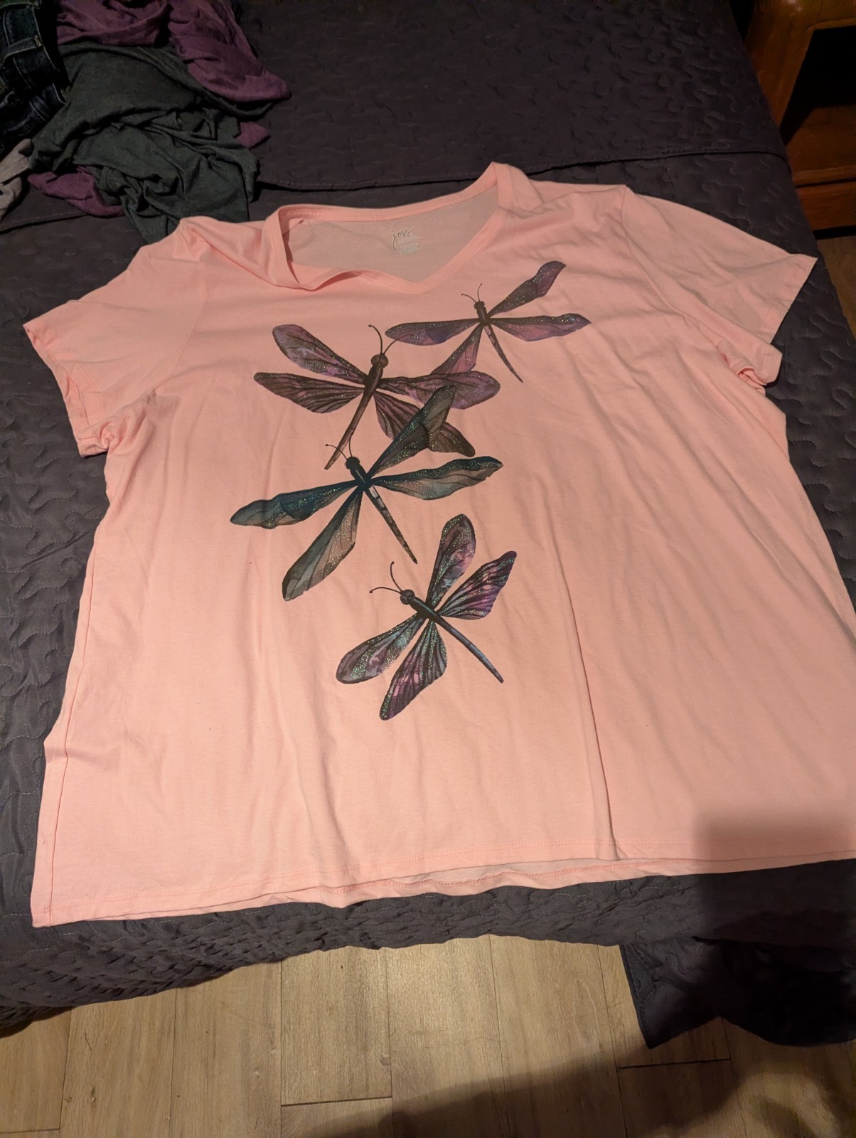 Just My Size Women’s 5x Dragonfly Ascending Short Sleeve Graphic Tee 5X