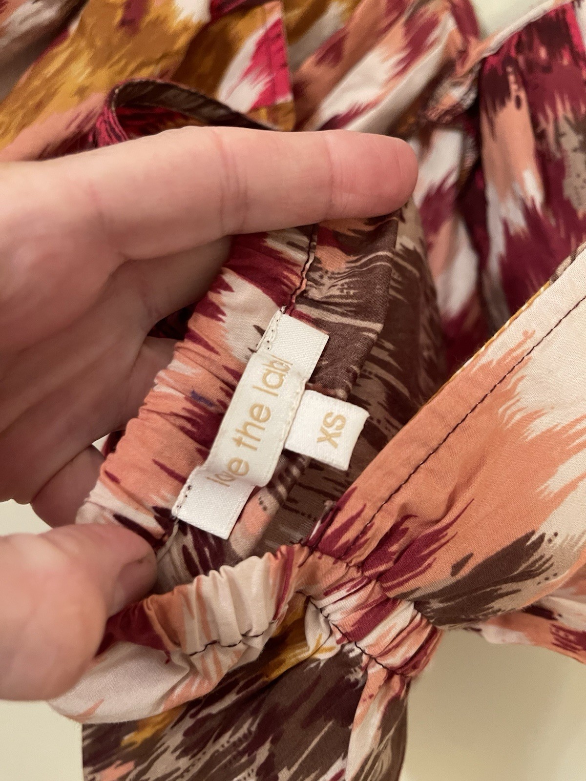 Anthropologie Painterly Open-Back Blouse Top Love The Label XS
