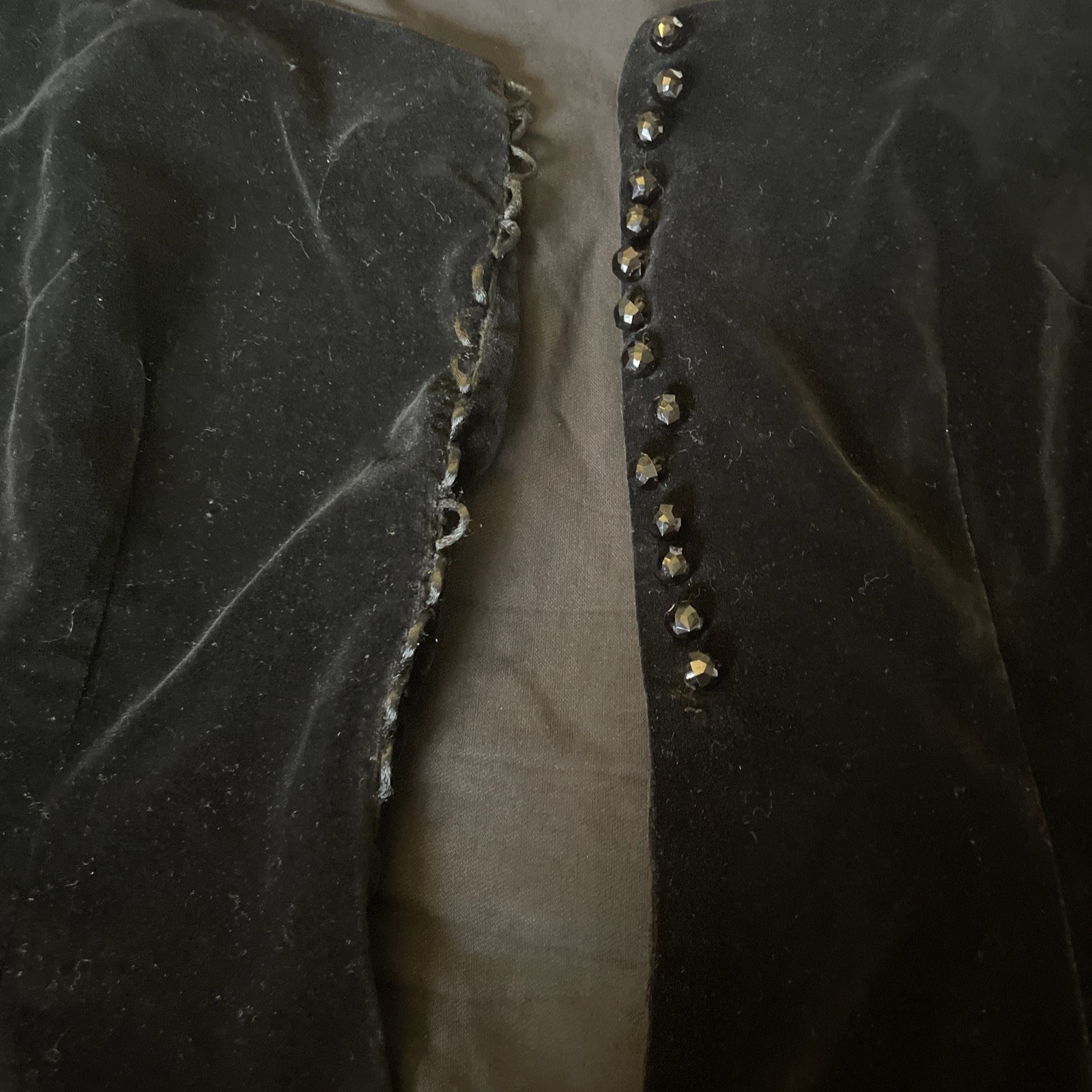 Vintage Black Velvet Shirt Top Blouse 50s 60s Retro Steampunk Goth