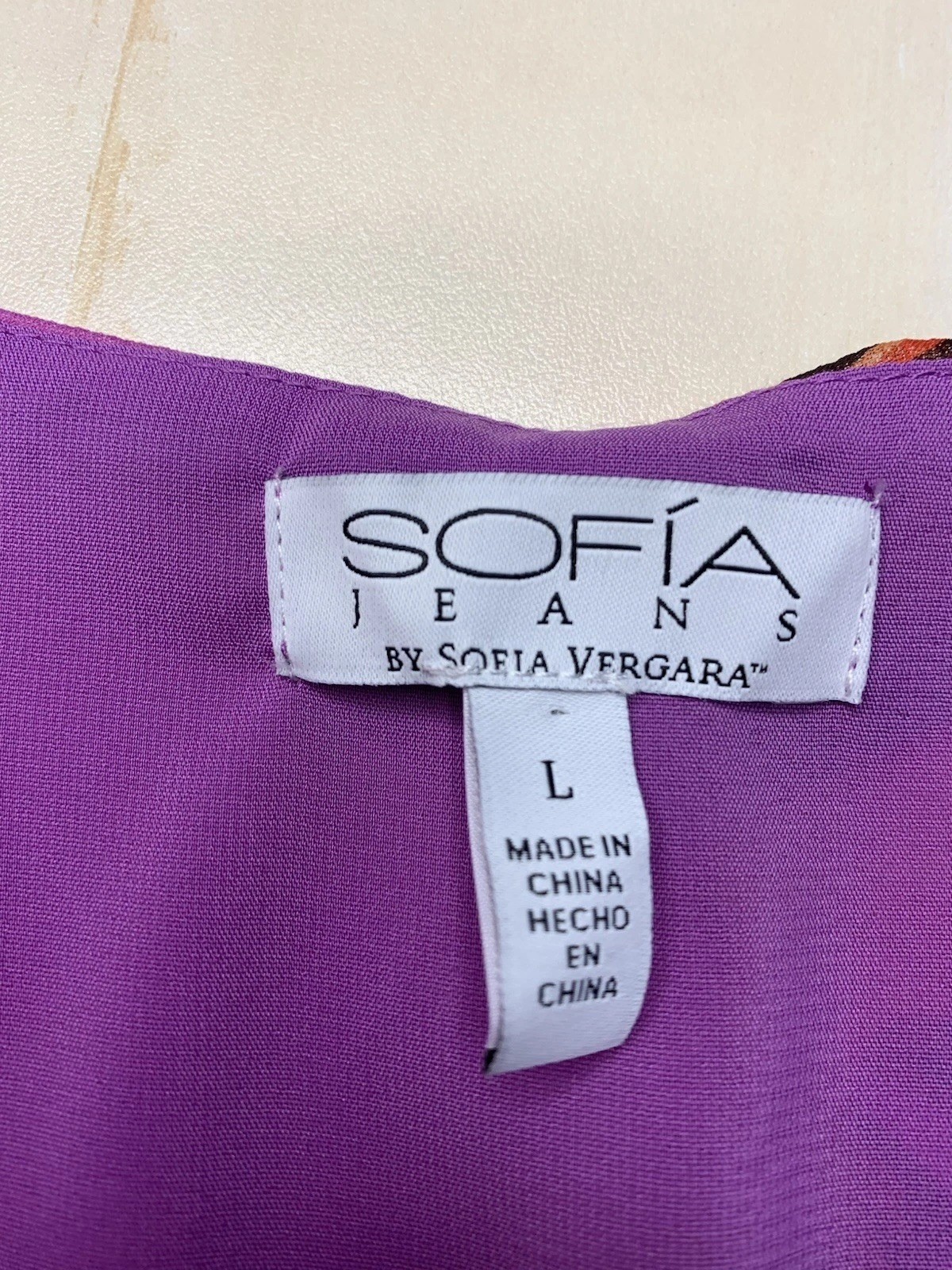 Sofia Jeans by Sofia Vargara Pre-owned L Women PinK Faux Wrap Peplum Shirt 2248F