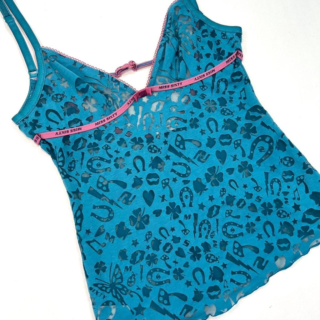y2k Miss Sixty blue ‘lucky’ tank top