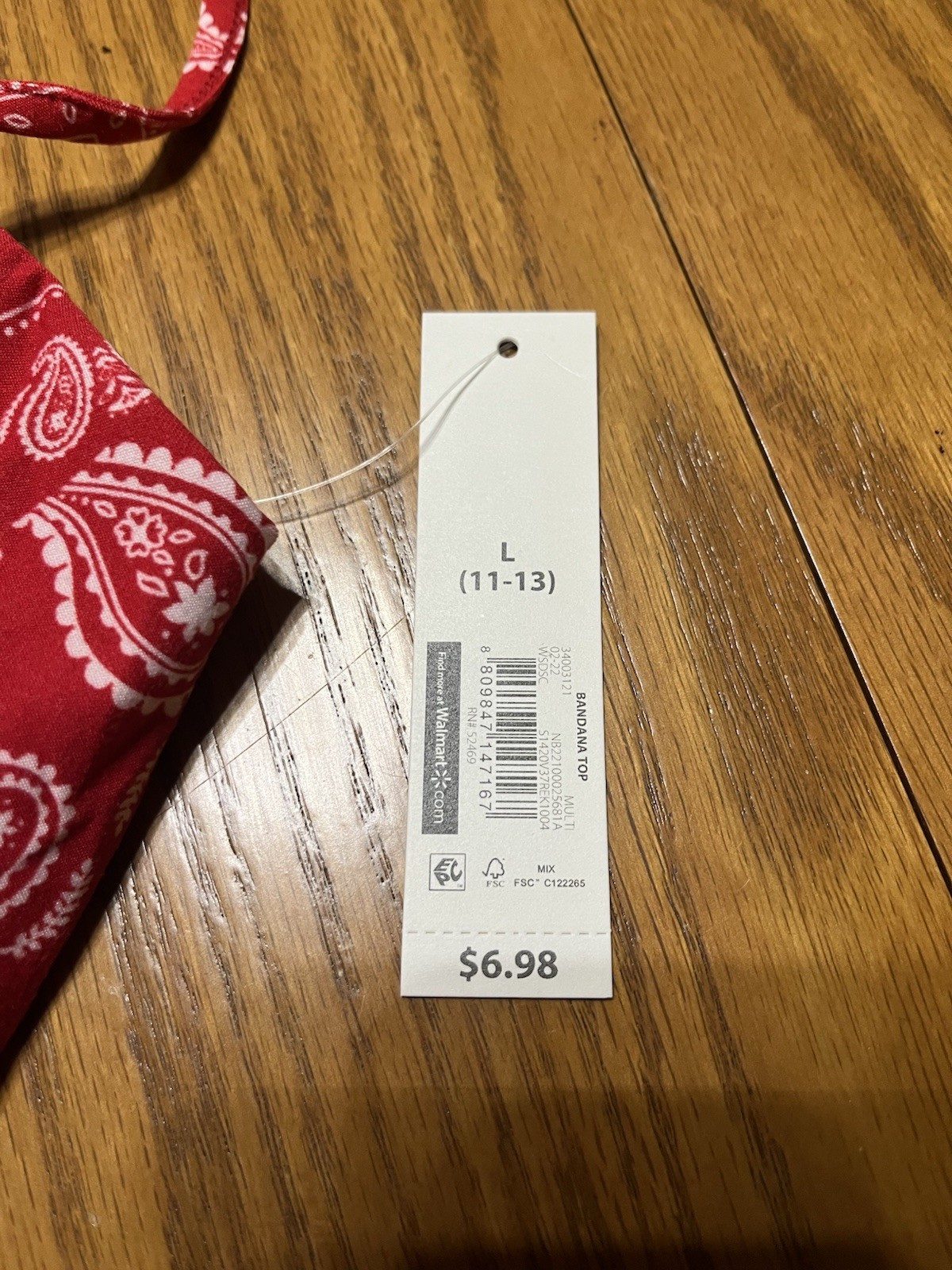 NWT NOBO No Boundaries Large (11-13) Red Bandana Top Padded Cups