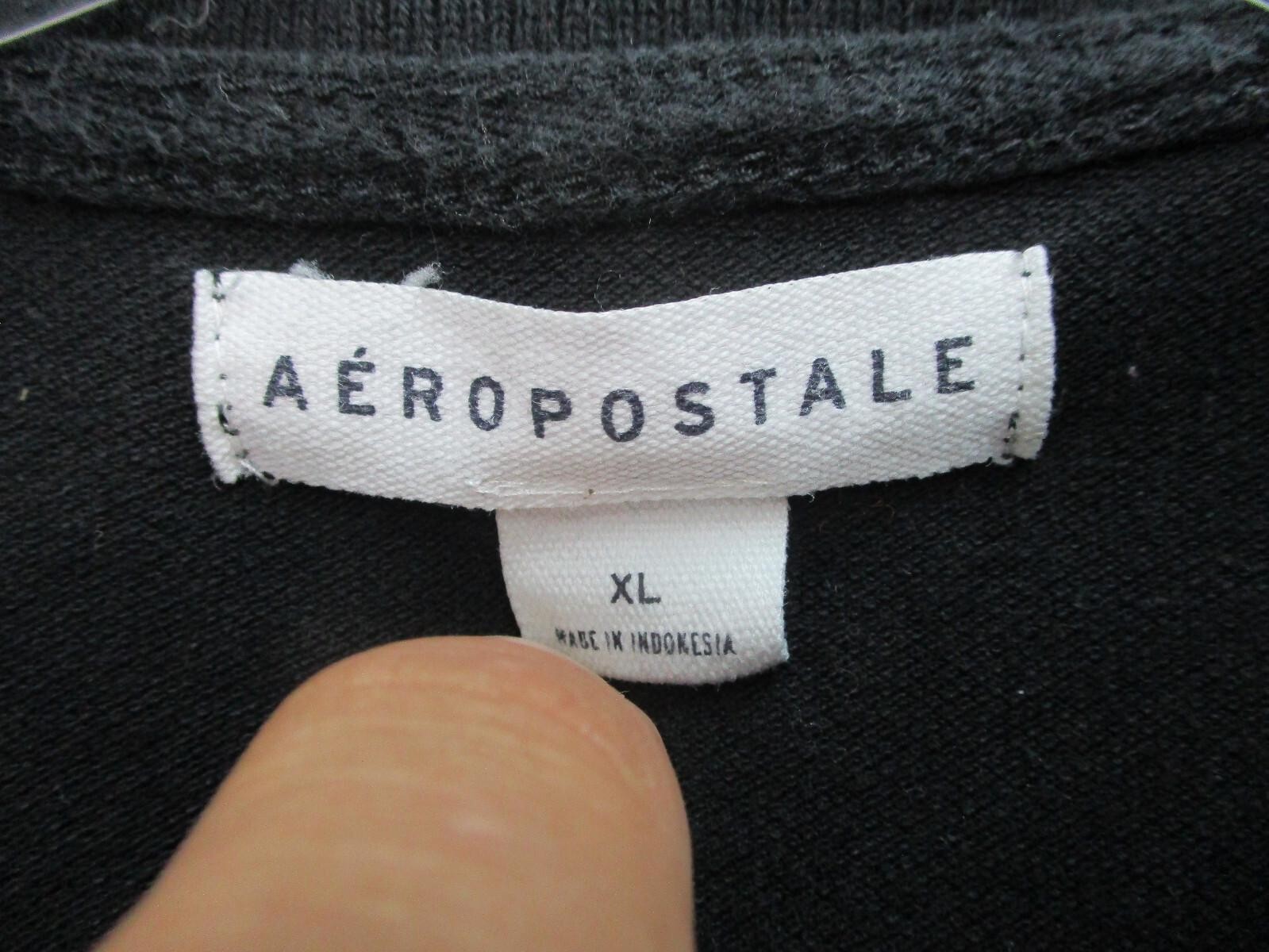 Aeropostale Polo Shirt Extra Large Adult Black Casual Rugby Slim Fit Womens XL