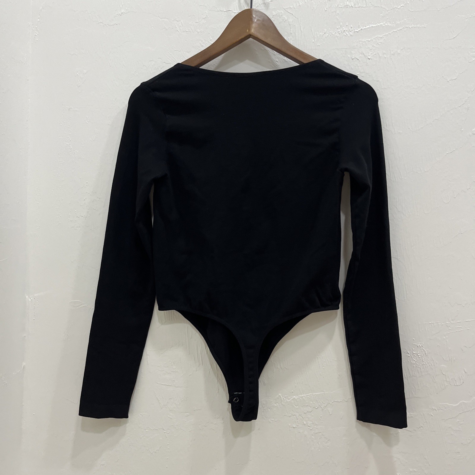 Fashion Nova Get Comfy Black Bodysuit Size Medium Button Down