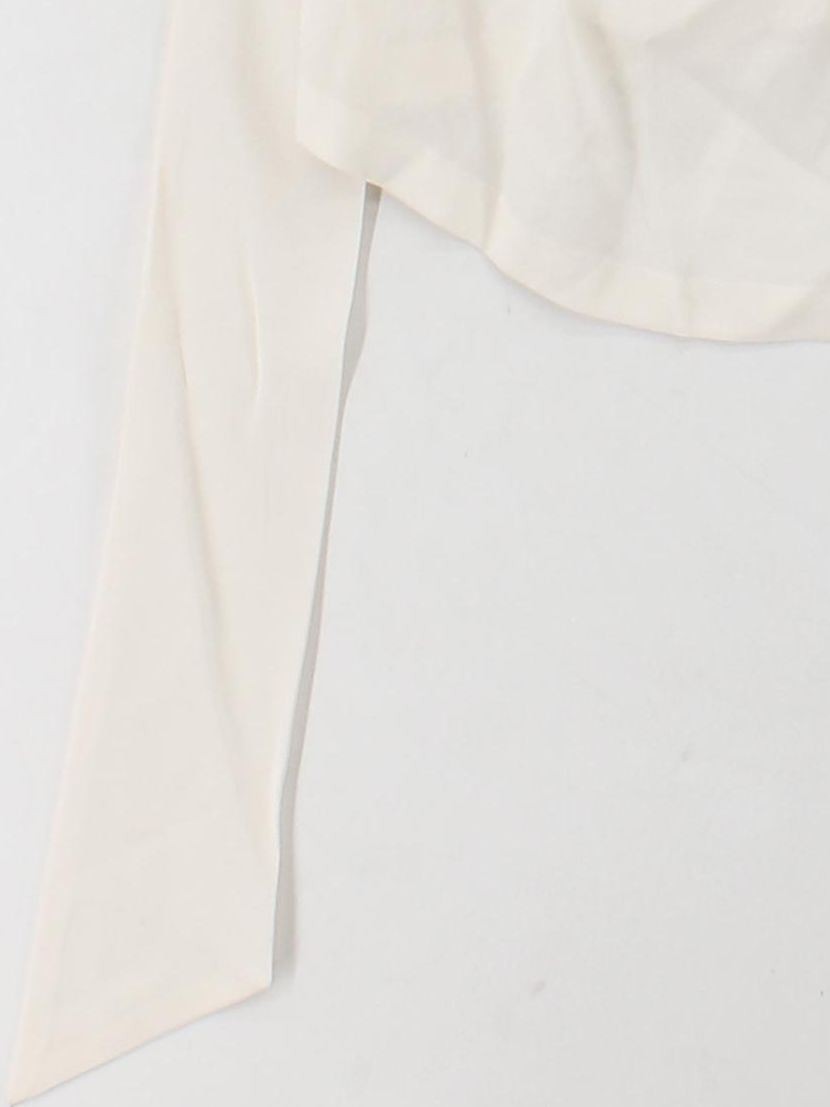 Amanda Wakeley Women’s Top M Cream 100% Other Long Sleeve V-Neck Basic