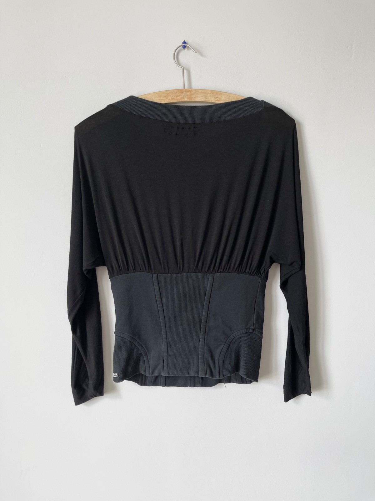 Rare Miss Sixty Luxury 00s Y2k Women’s Black Fitted Long Sleeve Top Shirt Size S