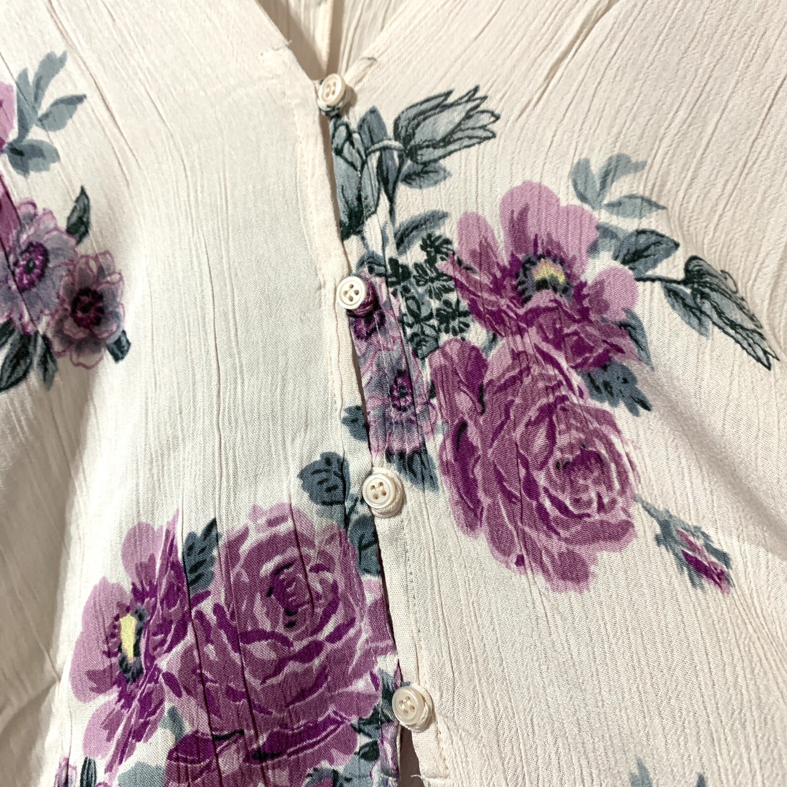 Indigo Thread Co Kimono floral button front Ruana Beach Cover Up Poncho Size L